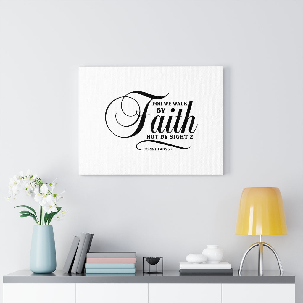 Scripture Walls Not By Sight Corinthians 5:7 Bible Verse Canvas Christian Wall Art Ready to Hang Unframed-Express Your Love Gifts