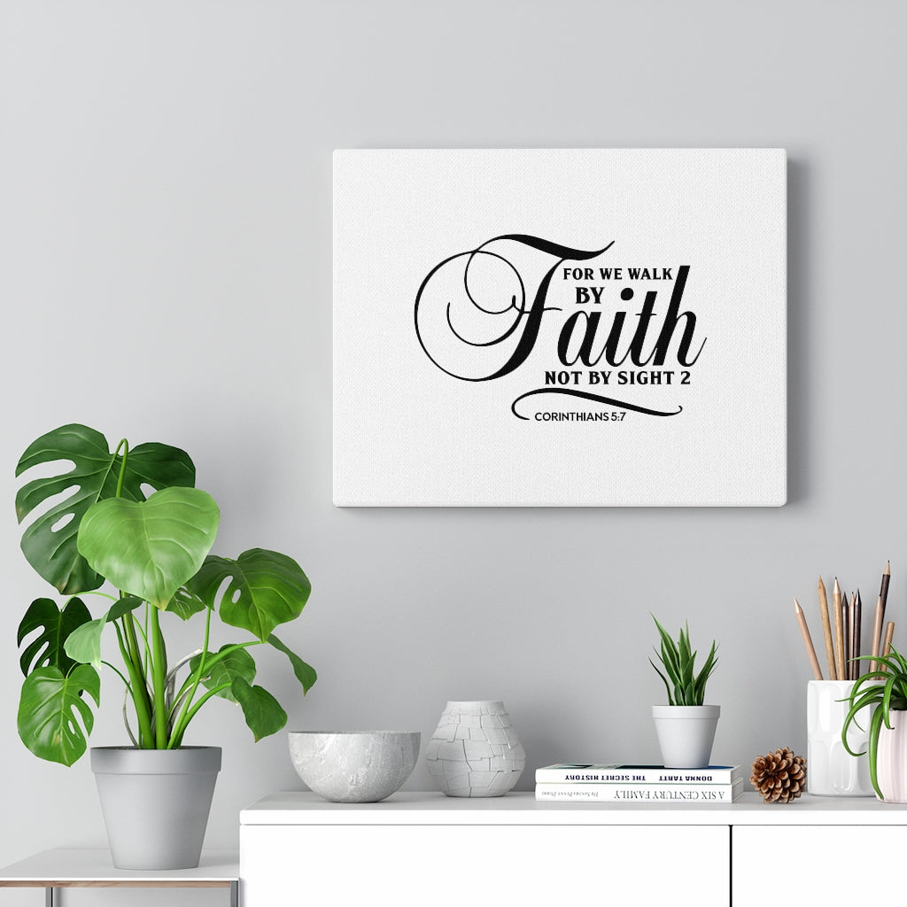 Scripture Walls Not By Sight Corinthians 5:7 Bible Verse Canvas Christian Wall Art Ready to Hang Unframed-Express Your Love Gifts