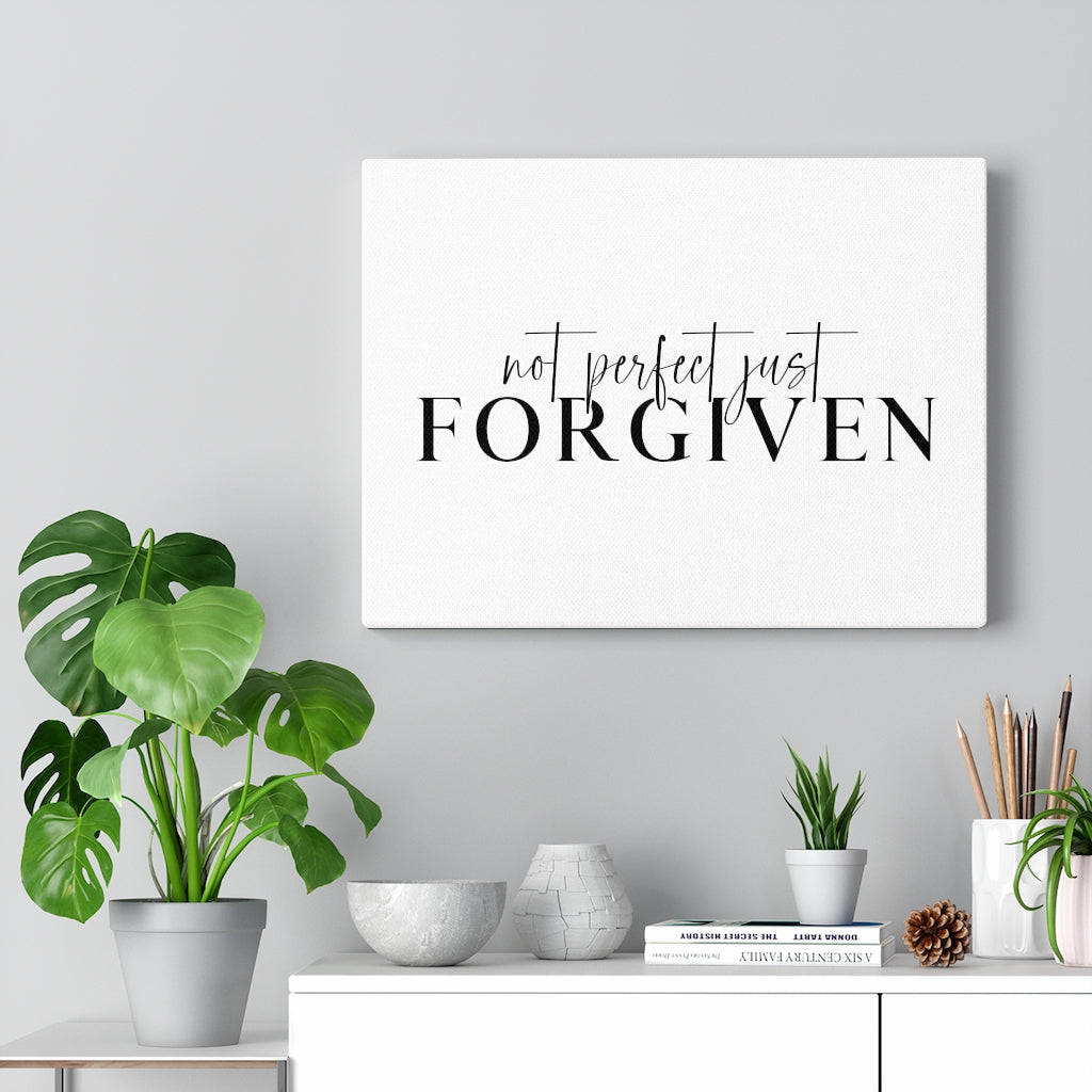 Scripture Walls Not Perfect Just Forgiven Bible Verse Canvas Christian Wall Art Ready to Hang Unframed-Express Your Love Gifts