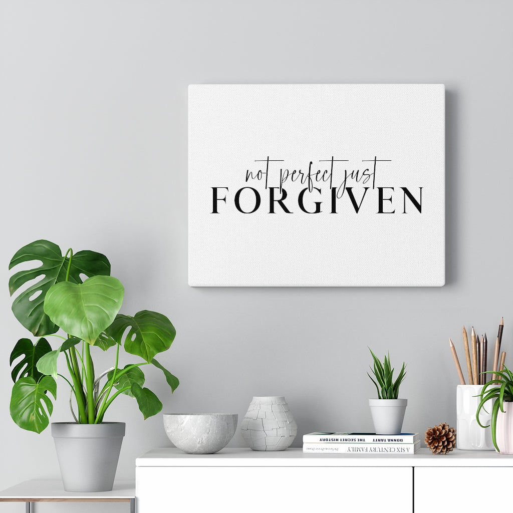 Scripture Walls Not Perfect Just Forgiven Bible Verse Canvas Christian Wall Art Ready to Hang Unframed-Express Your Love Gifts