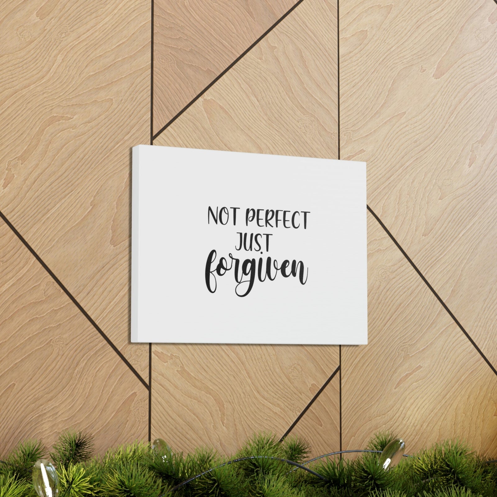 Scripture Walls Not Perfect, Just Forgiven Luke 6:37 White Christian Wall Art Bible Verse Print Ready to Hang Unframed-Express Your Love Gifts