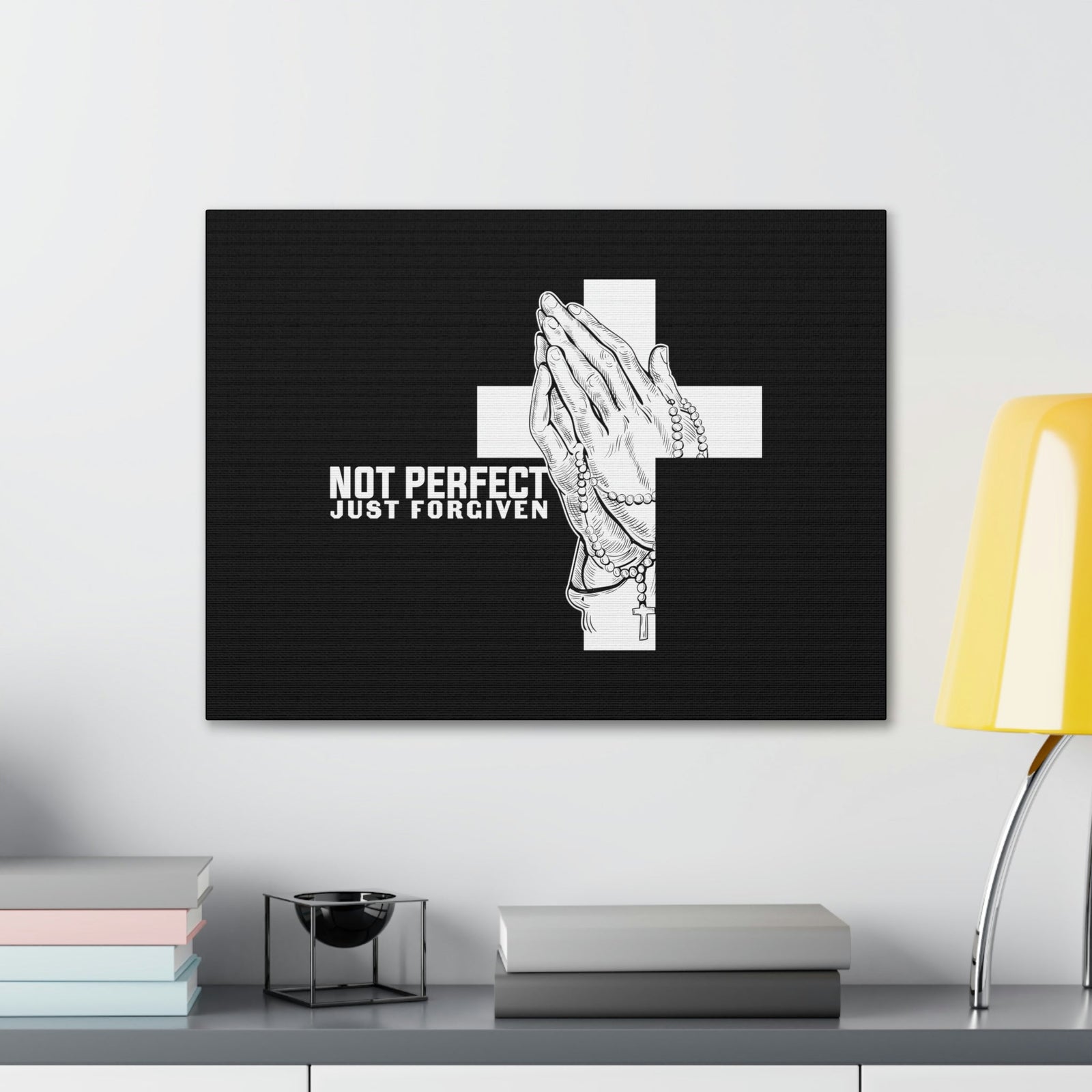 Scripture Walls Not Perfect Just Forgiven Romans 3:23 Rosary Christian Wall Art Bible Verse Print Ready to Hang Unframed-Express Your Love Gifts