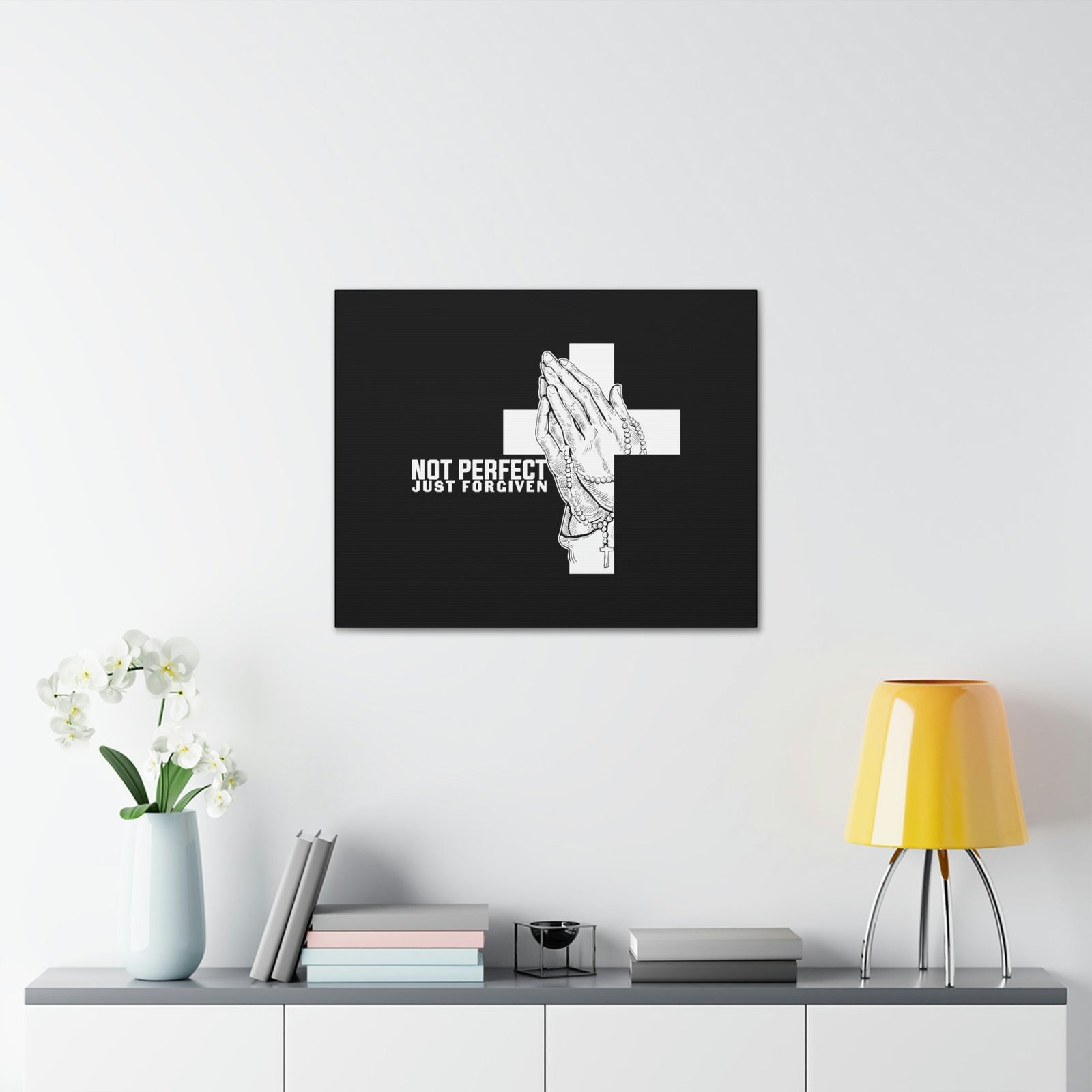 Scripture Walls Not Perfect Just Forgiven Romans 3:23 Rosary Christian Wall Art Bible Verse Print Ready to Hang Unframed-Express Your Love Gifts