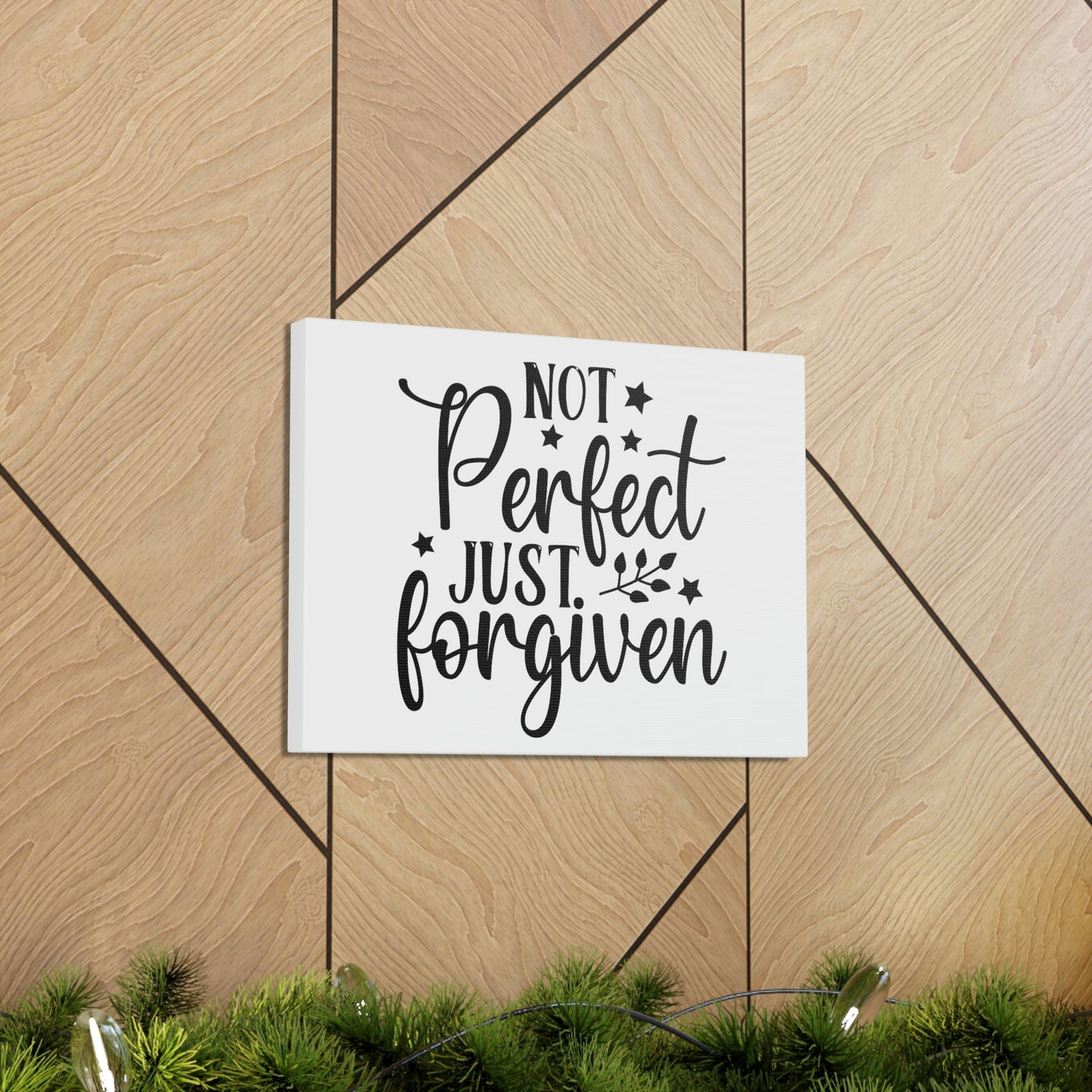 Scripture Walls Not Perfect Just Forgiven Romans 3:23 White Christian Wall Art Bible Verse Print Ready to Hang Unframed-Express Your Love Gifts