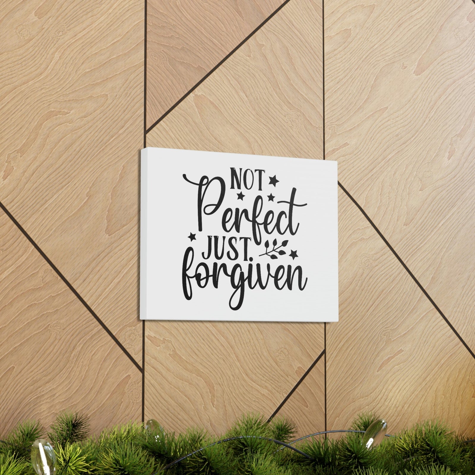 Scripture Walls Not Perfect Just Forgiven Romans 3:23 White Christian Wall Art Bible Verse Print Ready to Hang Unframed-Express Your Love Gifts