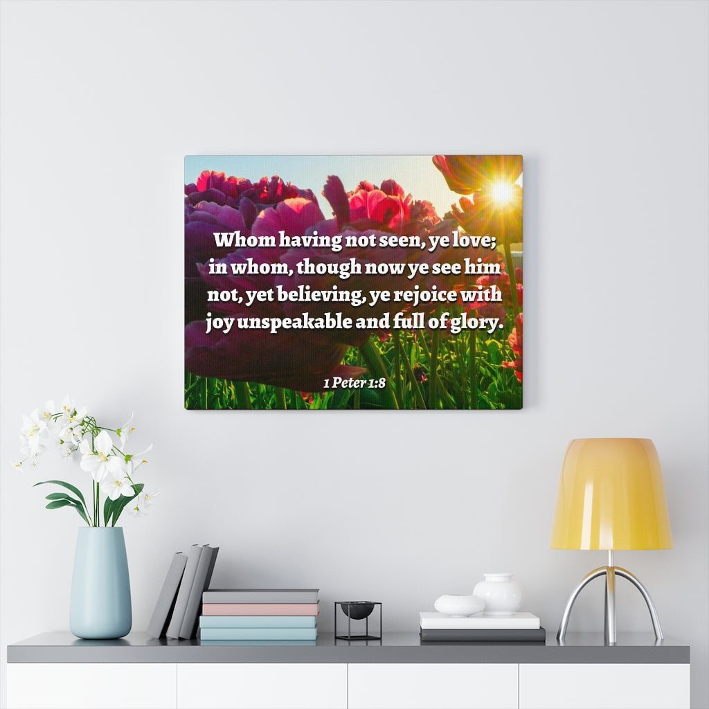 Scripture Walls Not Seen 1 Peter 1:8 Bible Verse Canvas Christian Wall Art Ready to Hang Unframed-Express Your Love Gifts
