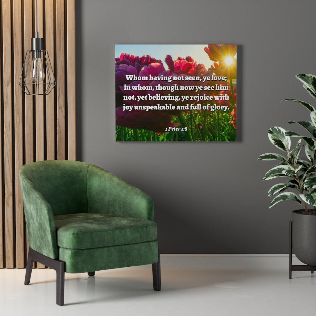Scripture Walls Not Seen 1 Peter 1:8 Bible Verse Canvas Christian Wall Art Ready to Hang Unframed-Express Your Love Gifts