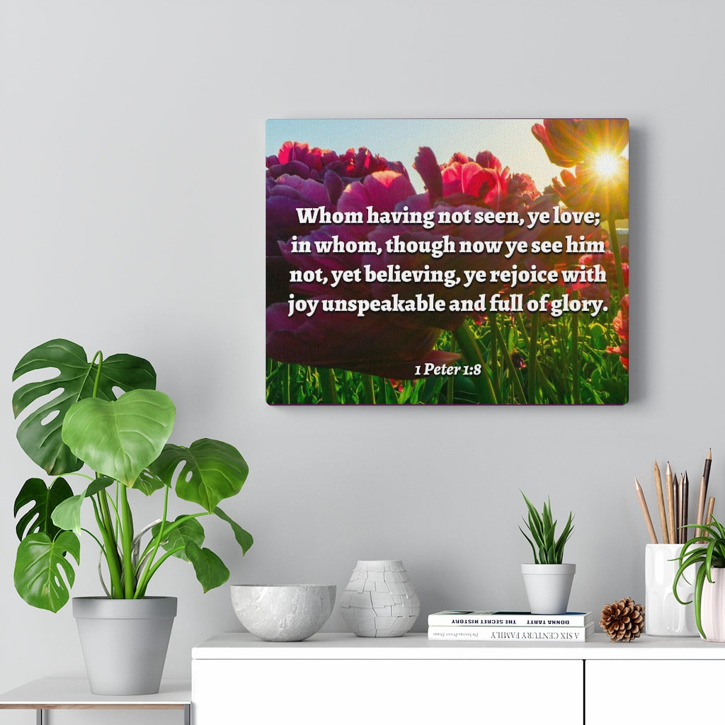 Scripture Walls Not Seen 1 Peter 1:8 Bible Verse Canvas Christian Wall Art Ready to Hang Unframed-Express Your Love Gifts