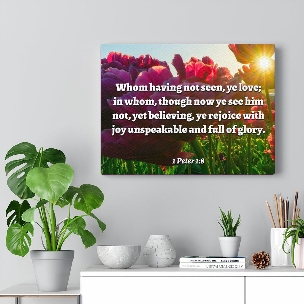 Scripture Walls Not Seen 1 Peter 1:8 Bible Verse Canvas Christian Wall Art Ready to Hang Unframed-Express Your Love Gifts