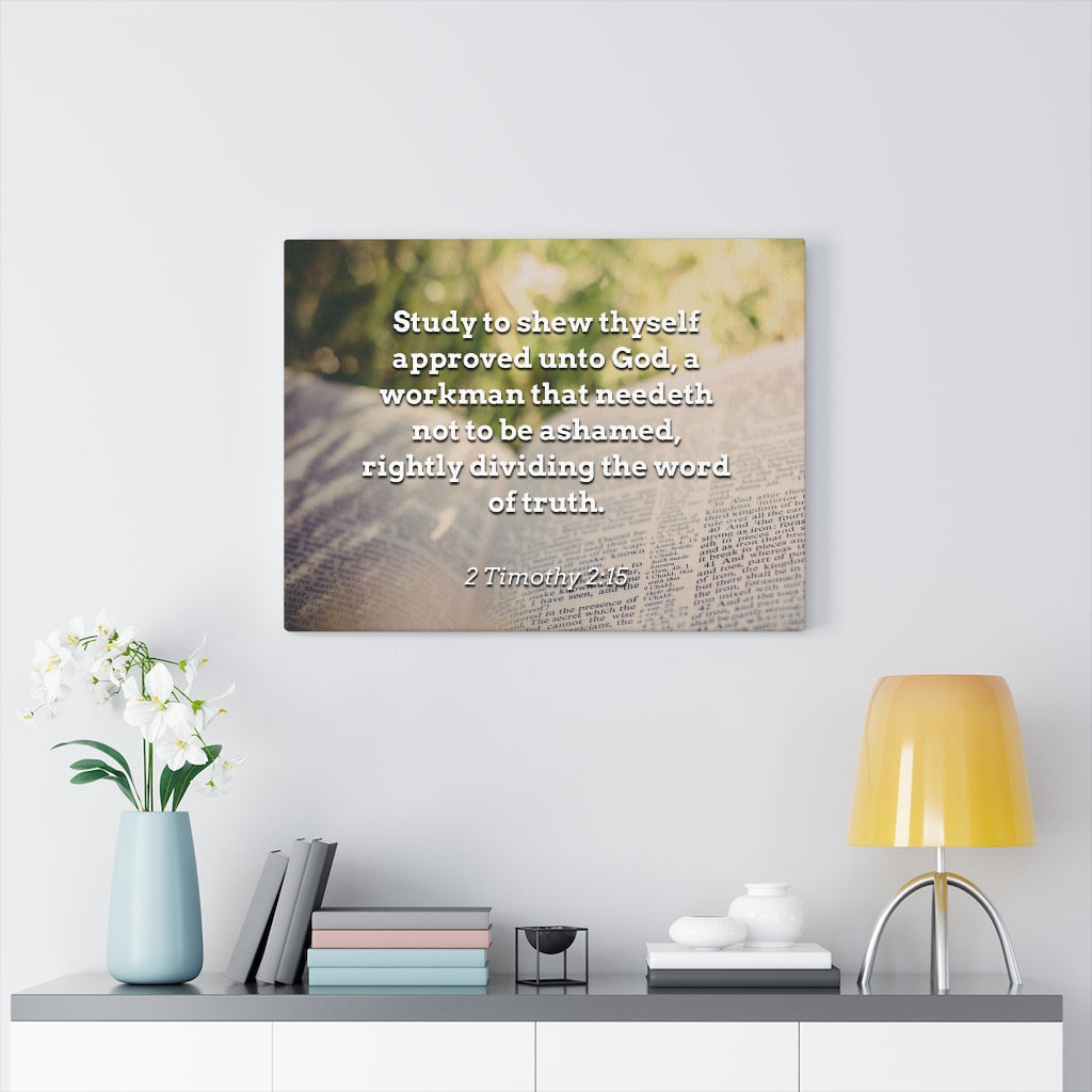 Scripture Walls Not To Be Ashamed 2 Timothy 2:15 Bible Verse Canvas Christian Wall Art Ready to Hang Unframed-Express Your Love Gifts