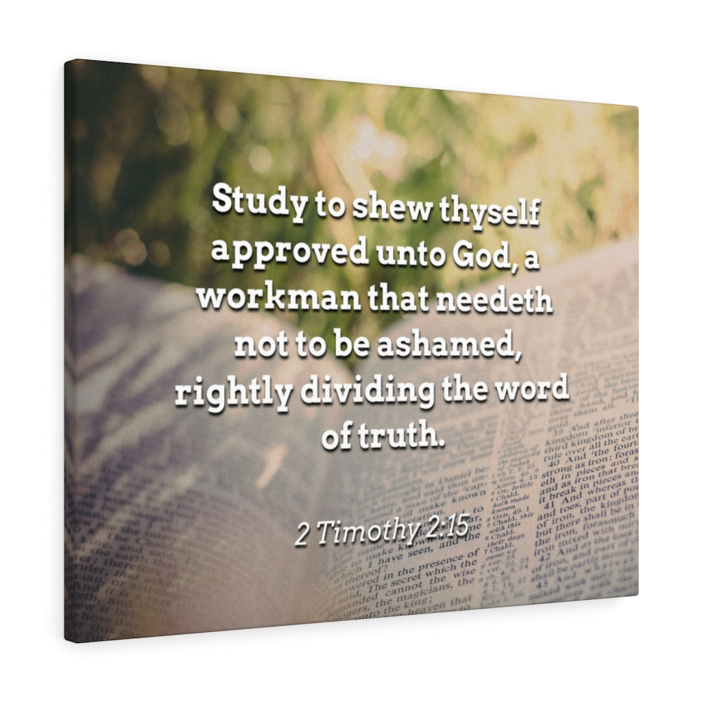 Scripture Walls Not To Be Ashamed 2 Timothy 2:15 Bible Verse Canvas Christian Wall Art Ready to Hang Unframed-Express Your Love Gifts