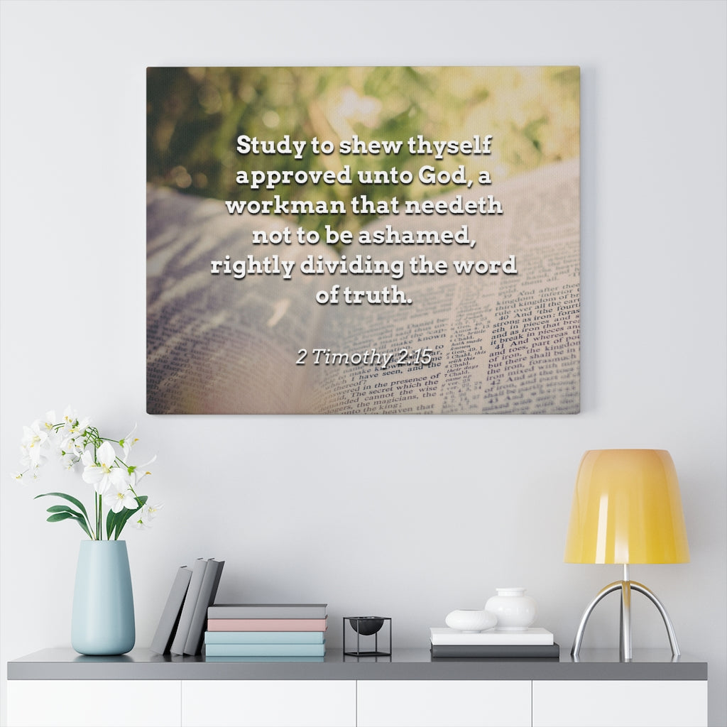 Scripture Walls Not To Be Ashamed 2 Timothy 2:15 Bible Verse Canvas Christian Wall Art Ready to Hang Unframed-Express Your Love Gifts