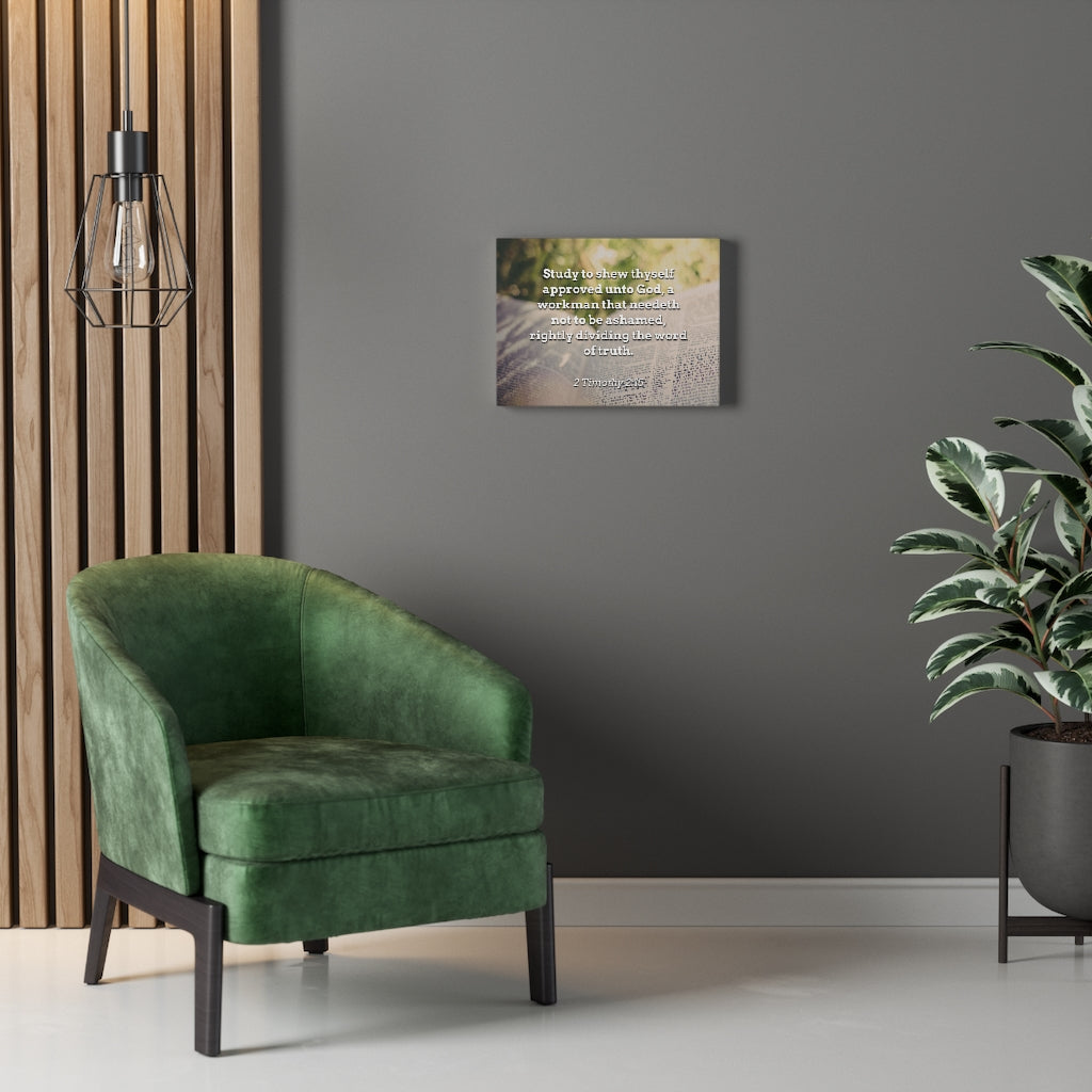 Scripture Walls Not To Be Ashamed 2 Timothy 2:15 Bible Verse Canvas Christian Wall Art Ready to Hang Unframed-Express Your Love Gifts