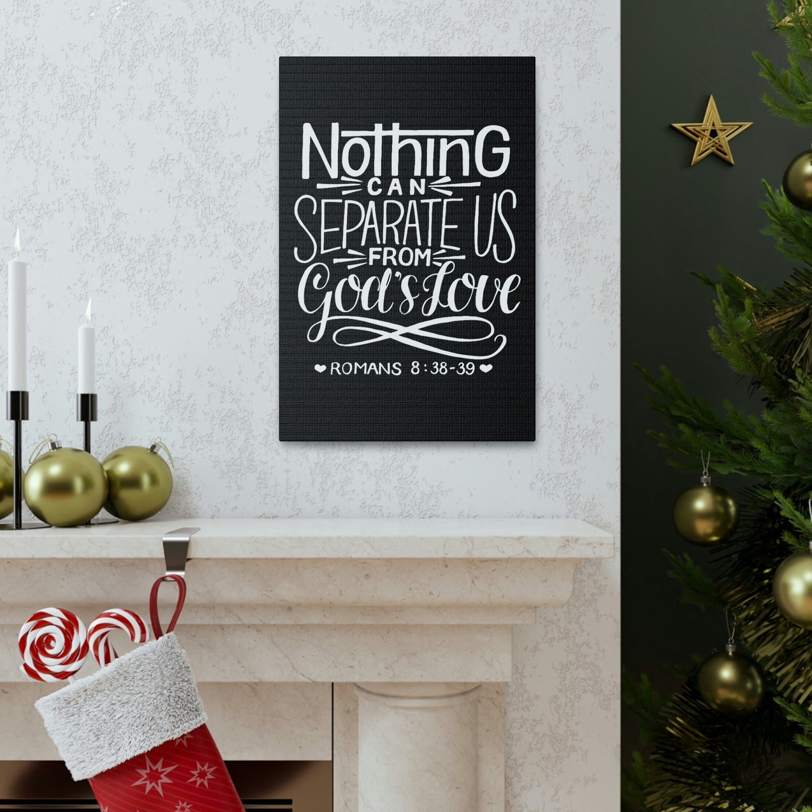 Scripture Walls Nothing Can Separate Us Romans 8:38 Bible Verse Canvas Christian Wall Art Ready to Hang Unframed-Express Your Love Gifts