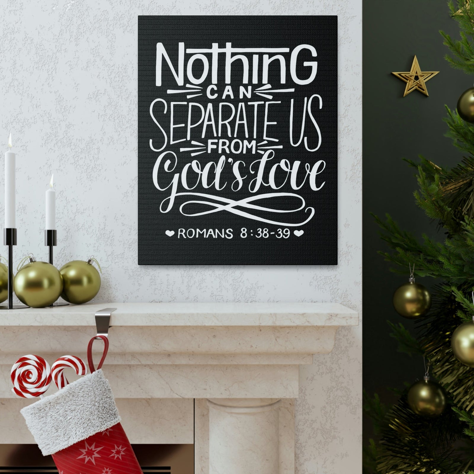 Scripture Walls Nothing Can Separate Us Romans 8:38 Bible Verse Canvas Christian Wall Art Ready to Hang Unframed-Express Your Love Gifts