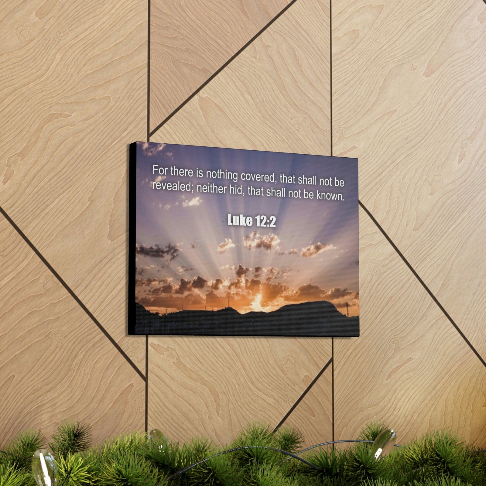 Scripture Walls Nothing Covered Luke 12:2 Bible Verse Canvas Christian Wall Art Ready to Hang Unframed-Express Your Love Gifts