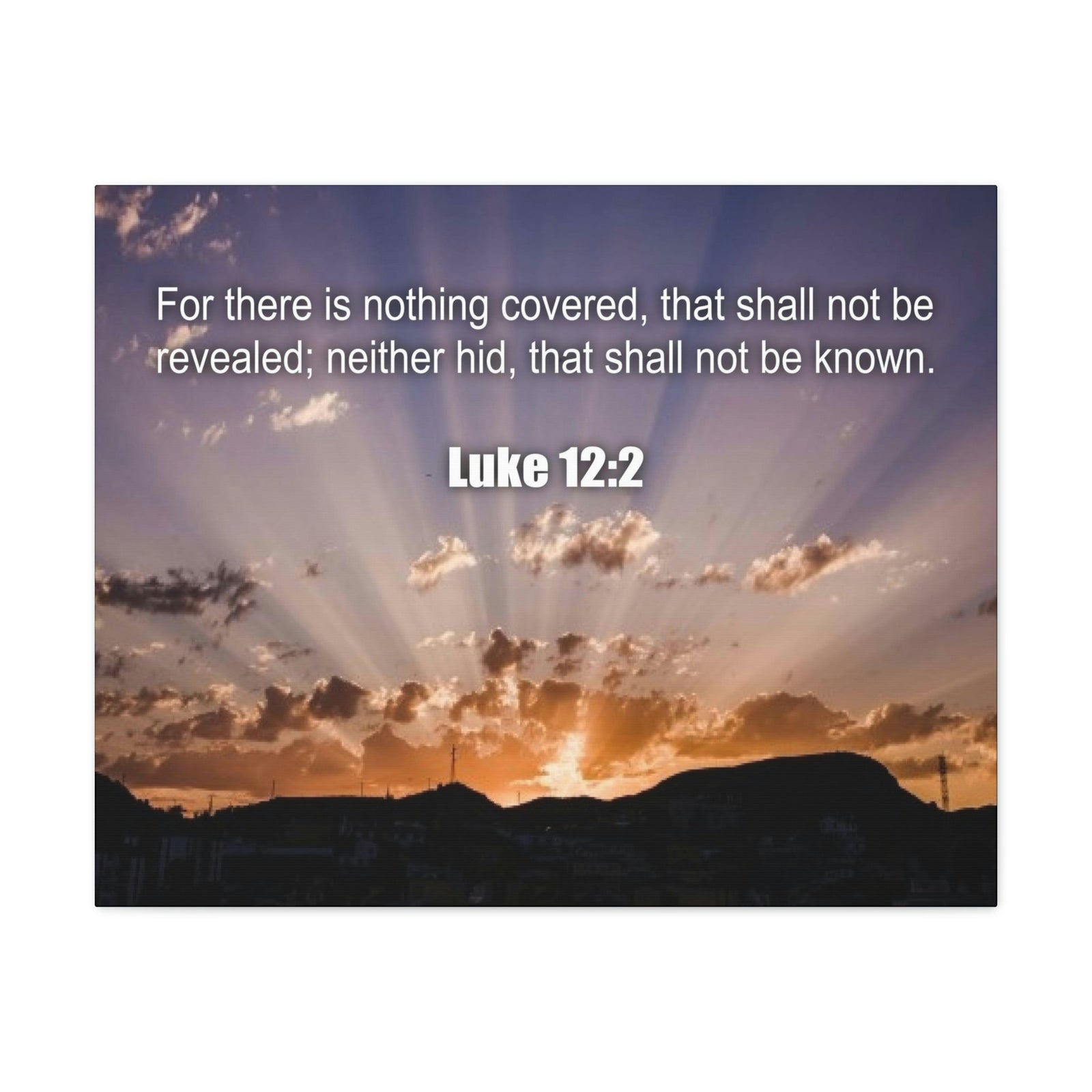 Scripture Walls Nothing Covered Luke 12:2 Bible Verse Canvas Christian Wall Art Ready to Hang Unframed-Express Your Love Gifts