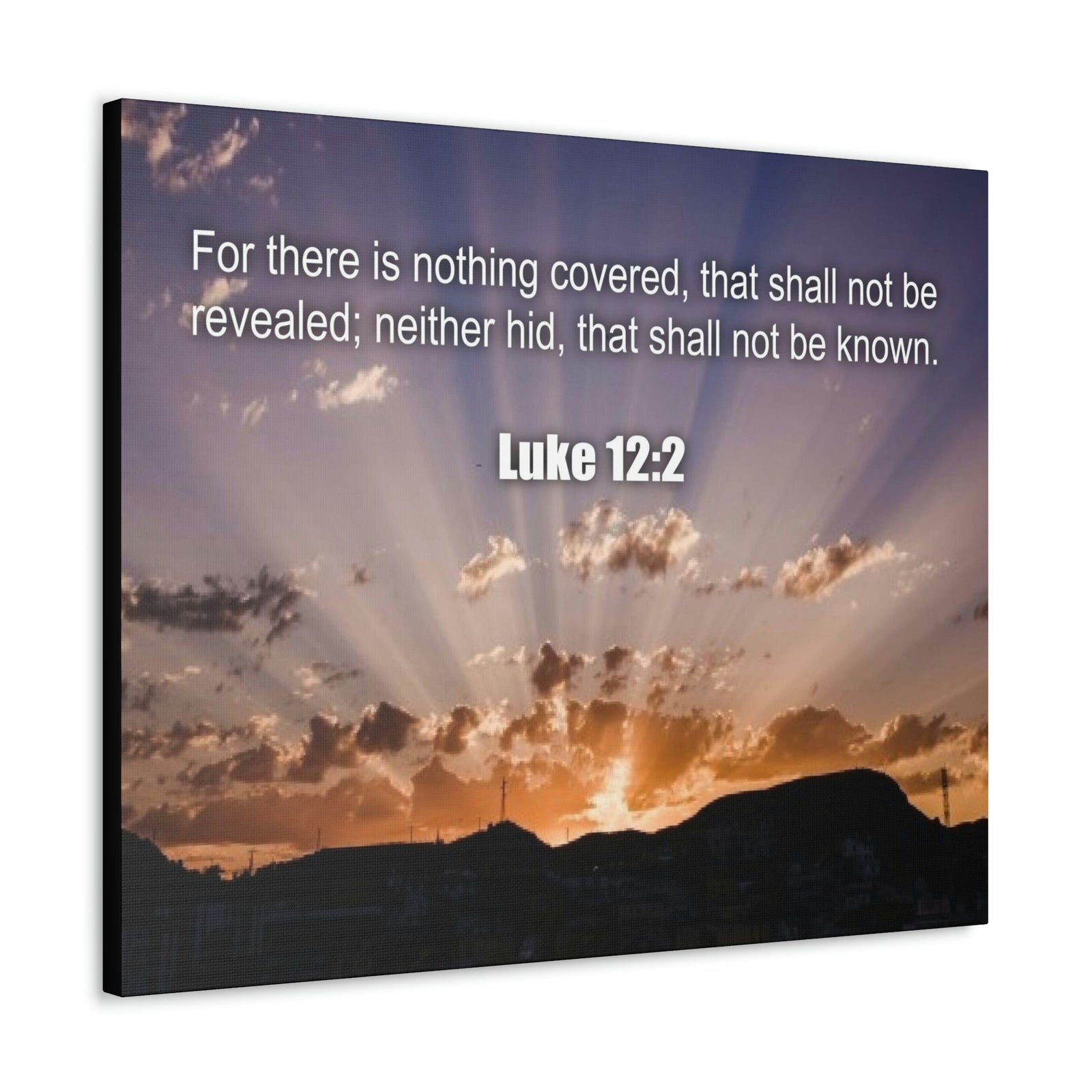 Scripture Walls Nothing Covered Luke 12:2 Bible Verse Canvas Christian Wall Art Ready to Hang Unframed-Express Your Love Gifts
