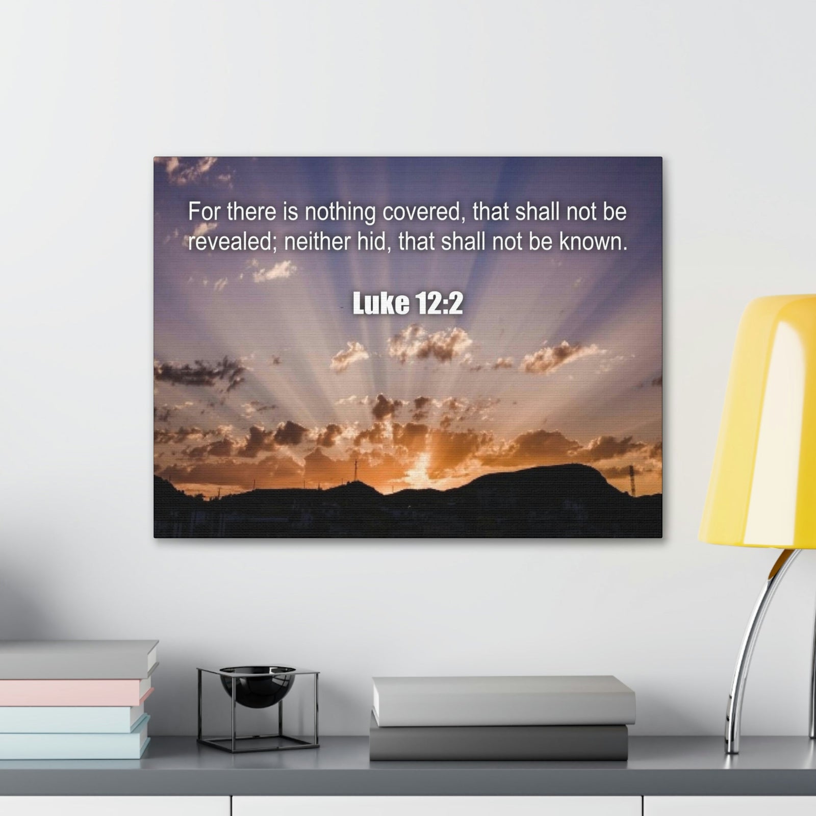 Scripture Walls Nothing Covered Luke 12:2 Bible Verse Canvas Christian Wall Art Ready to Hang Unframed-Express Your Love Gifts