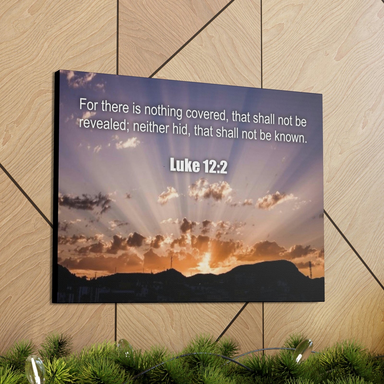 Scripture Walls Nothing Covered Luke 12:2 Bible Verse Canvas Christian Wall Art Ready to Hang Unframed-Express Your Love Gifts