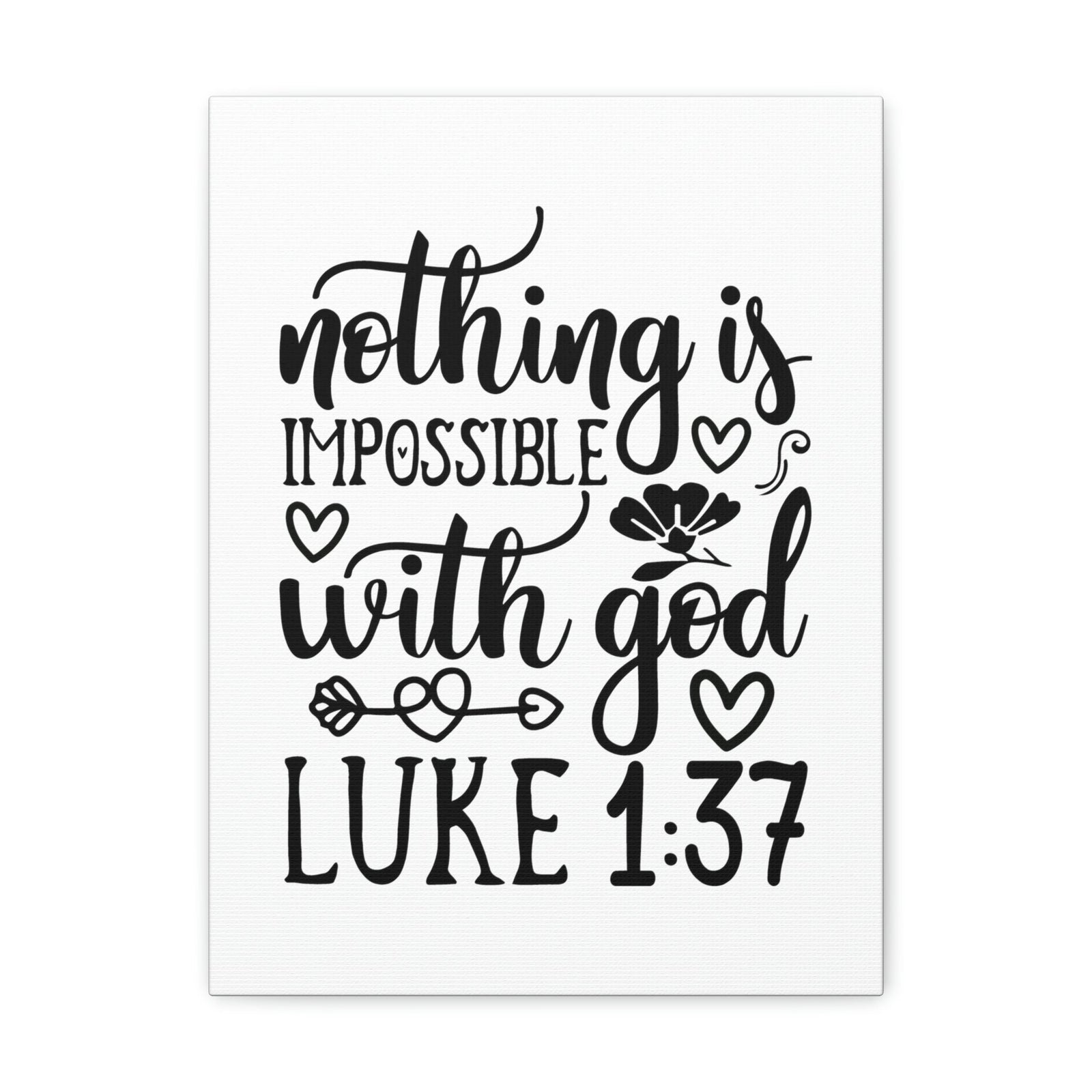 Scripture Walls Nothing Impossible With God Luke 1:37 Bible Verse Canvas Christian Wall Art Ready to Hang Unframed-Express Your Love Gifts