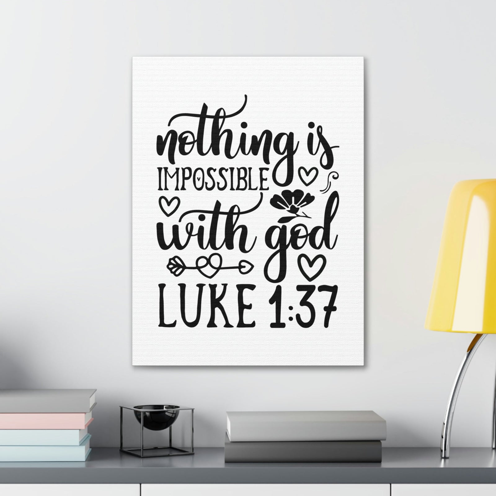 Scripture Walls Nothing Impossible With God Luke 1:37 Bible Verse Canvas Christian Wall Art Ready to Hang Unframed-Express Your Love Gifts