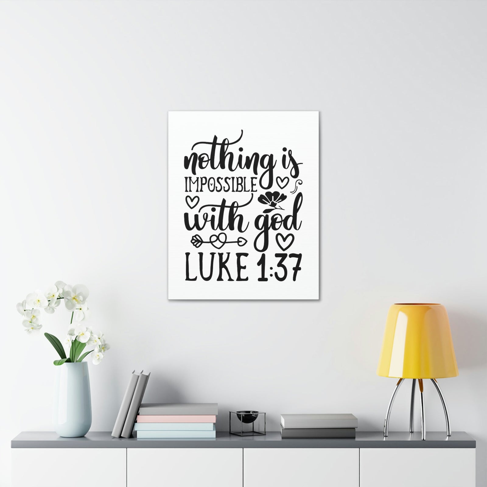 Scripture Walls Nothing Impossible With God Luke 1:37 Bible Verse Canvas Christian Wall Art Ready to Hang Unframed-Express Your Love Gifts