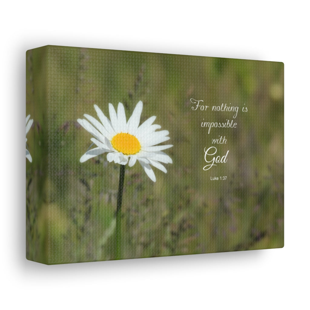 Scripture Walls Nothing Is Impossible Luke 1:37 Bible Verse Canvas Christian Wall Art Ready to Hang Unframed-Express Your Love Gifts
