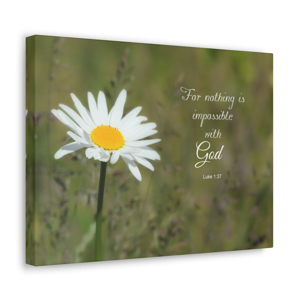 Scripture Walls Nothing Is Impossible Luke 1:37 Bible Verse Canvas Christian Wall Art Ready to Hang Unframed-Express Your Love Gifts