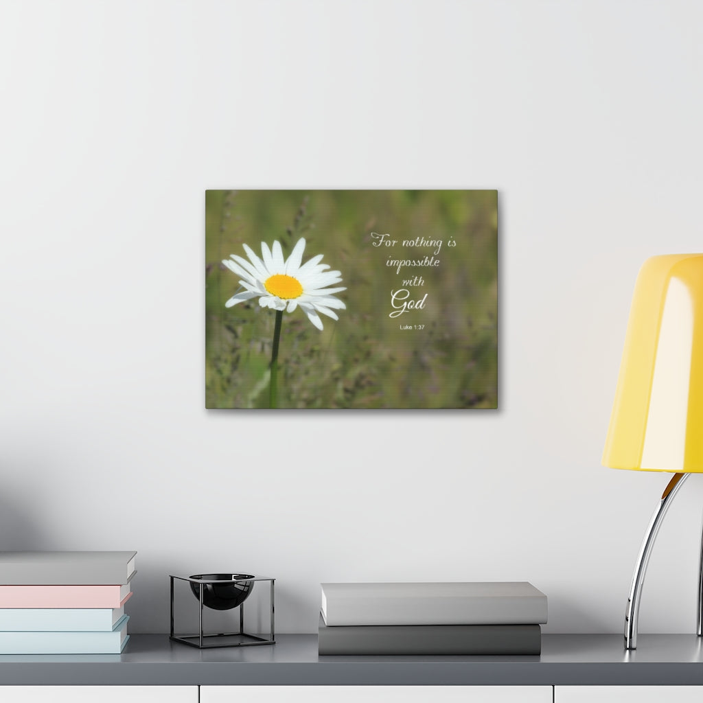 Scripture Walls Nothing Is Impossible Luke 1:37 Bible Verse Canvas Christian Wall Art Ready to Hang Unframed-Express Your Love Gifts