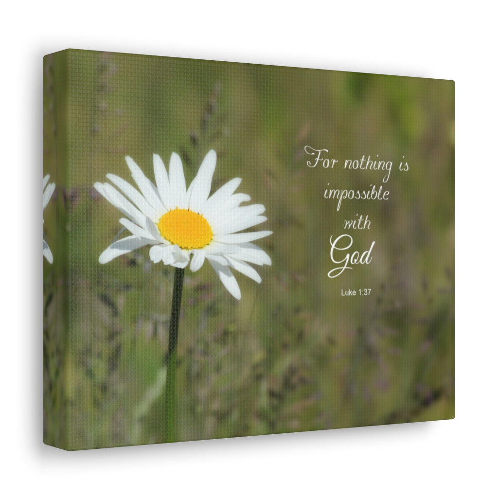 Scripture Walls Nothing Is Impossible Luke 1:37 Bible Verse Canvas Christian Wall Art Ready to Hang Unframed-Express Your Love Gifts