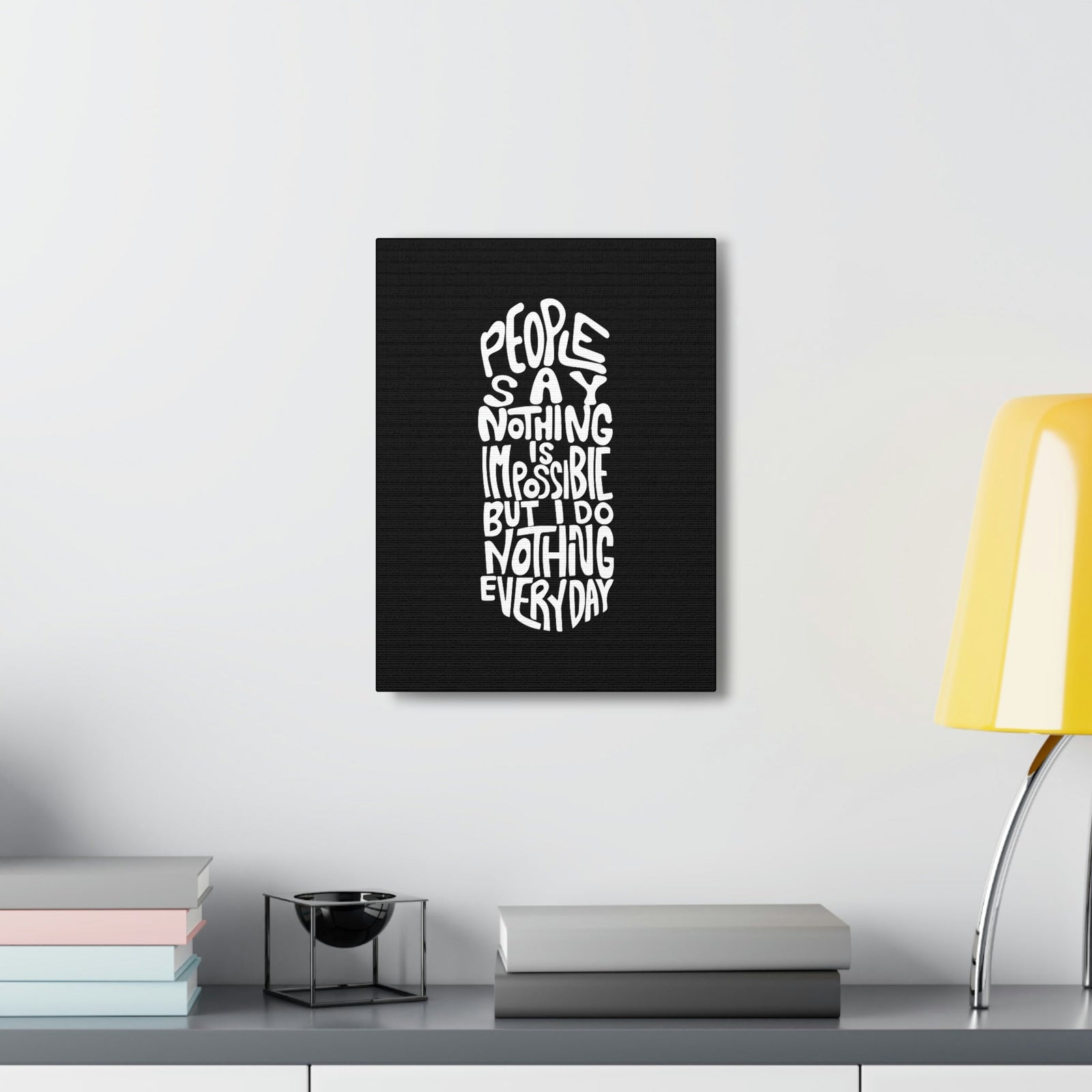 Scripture Walls Nothing Is Impossible Philippians 4:13 Black Christian Wall Art Bible Verse Print Ready to Hang Unframed-Express Your Love Gifts