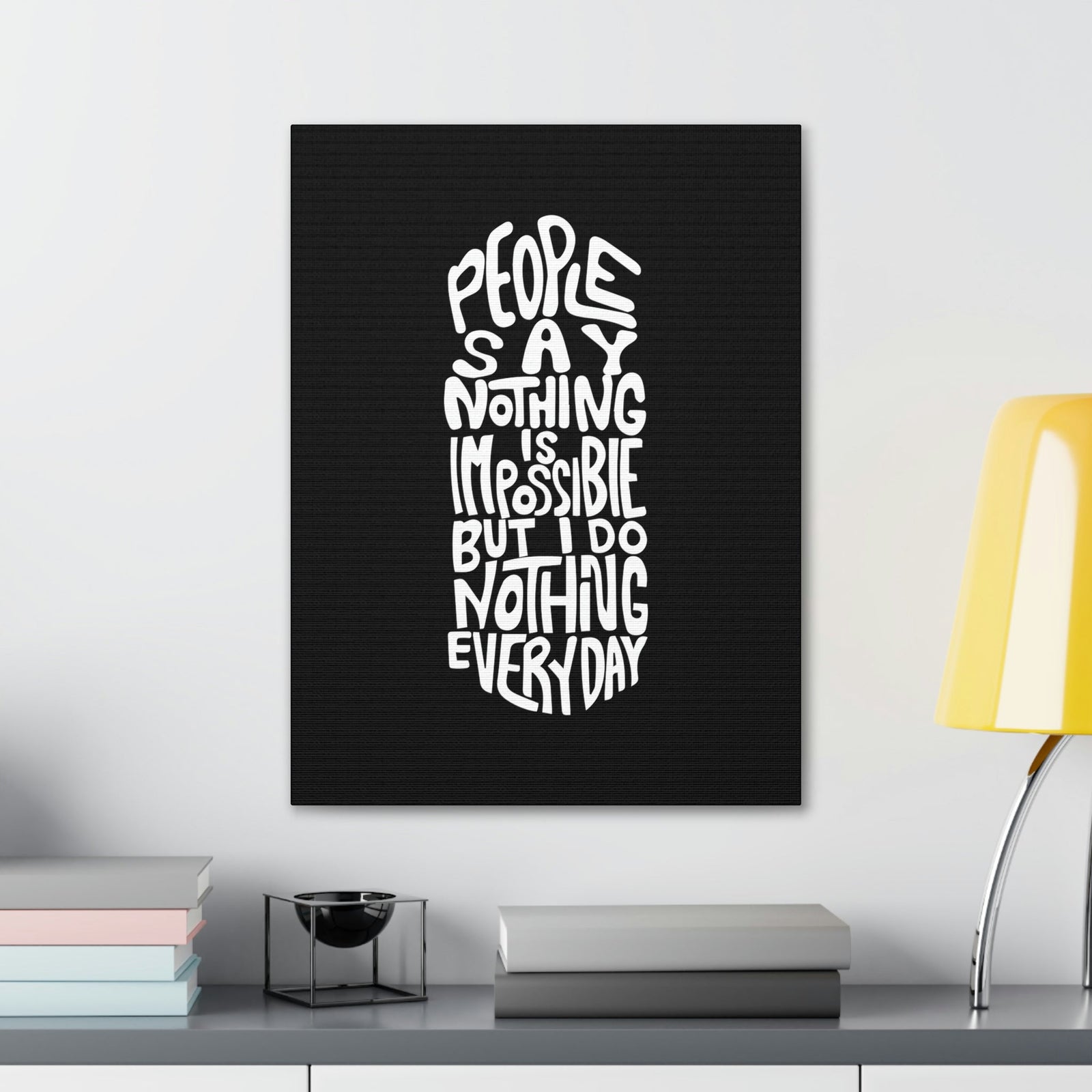 Scripture Walls Nothing Is Impossible Philippians 4:13 Black Christian Wall Art Bible Verse Print Ready to Hang Unframed-Express Your Love Gifts