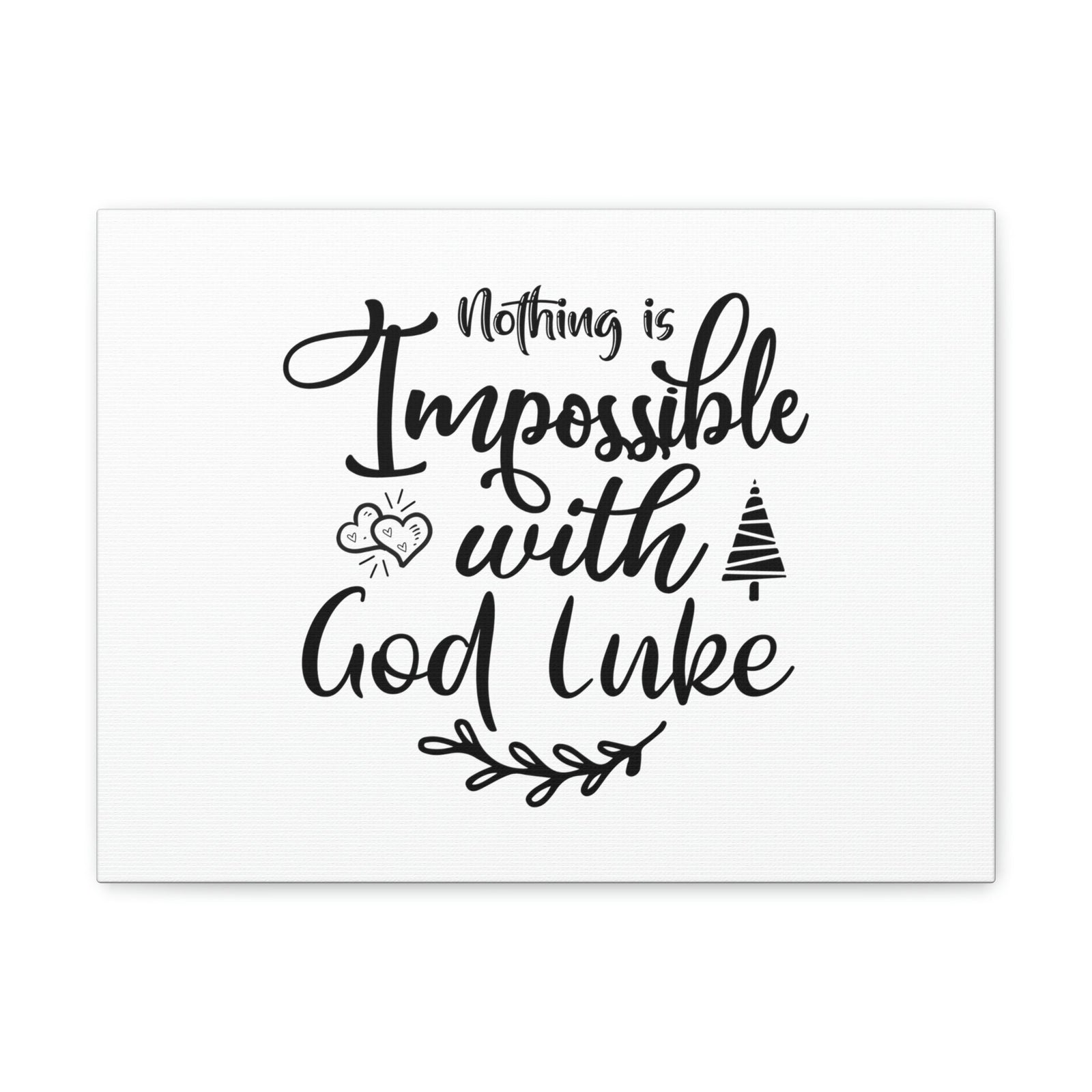 Scripture Walls Nothing Is Impossible With God Luke 1:37 Plain Christian Wall Art Bible Verse Print Ready to Hang Unframed-Express Your Love Gifts