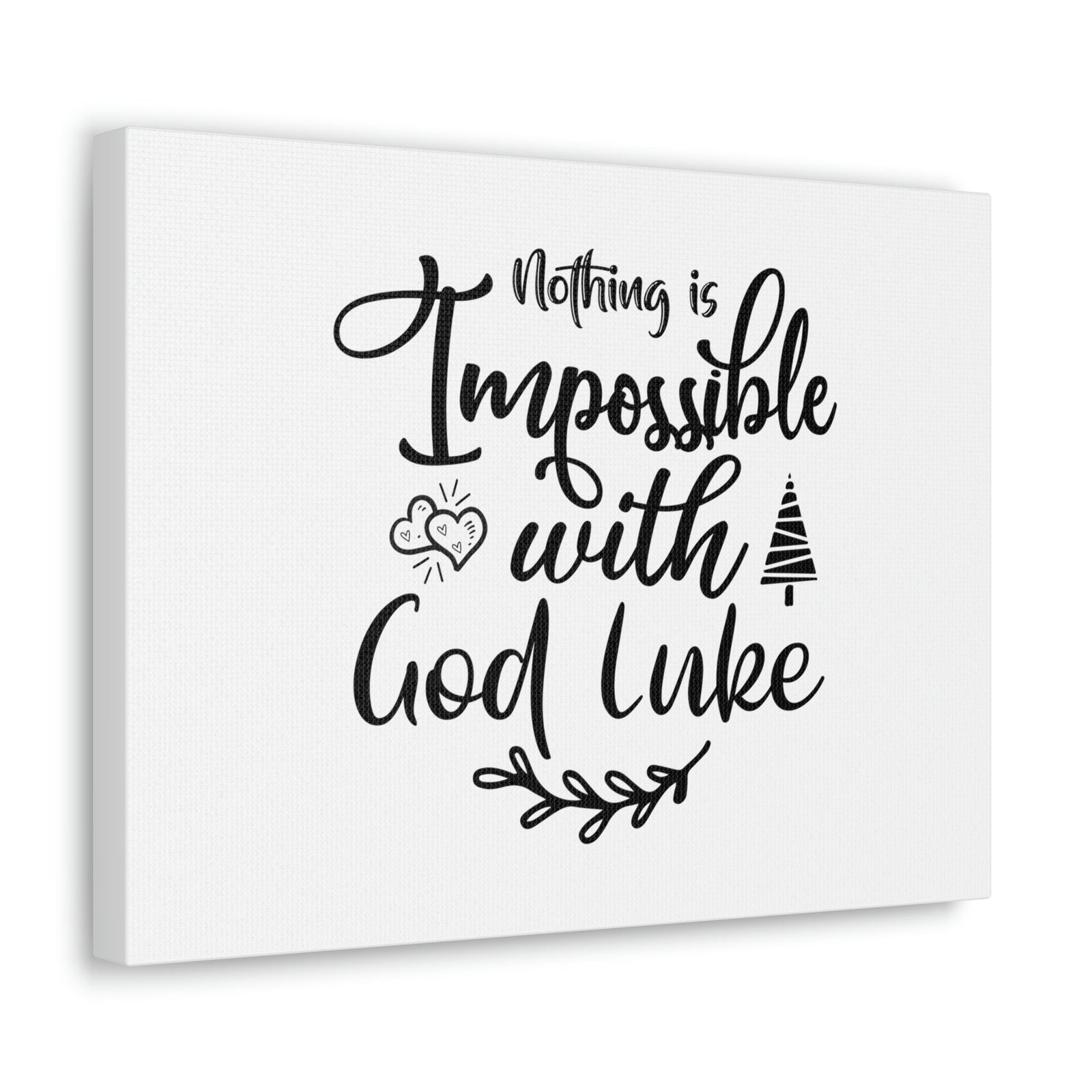 Scripture Walls Nothing Is Impossible With God Luke 1:37 Plain Christian Wall Art Bible Verse Print Ready to Hang Unframed-Express Your Love Gifts