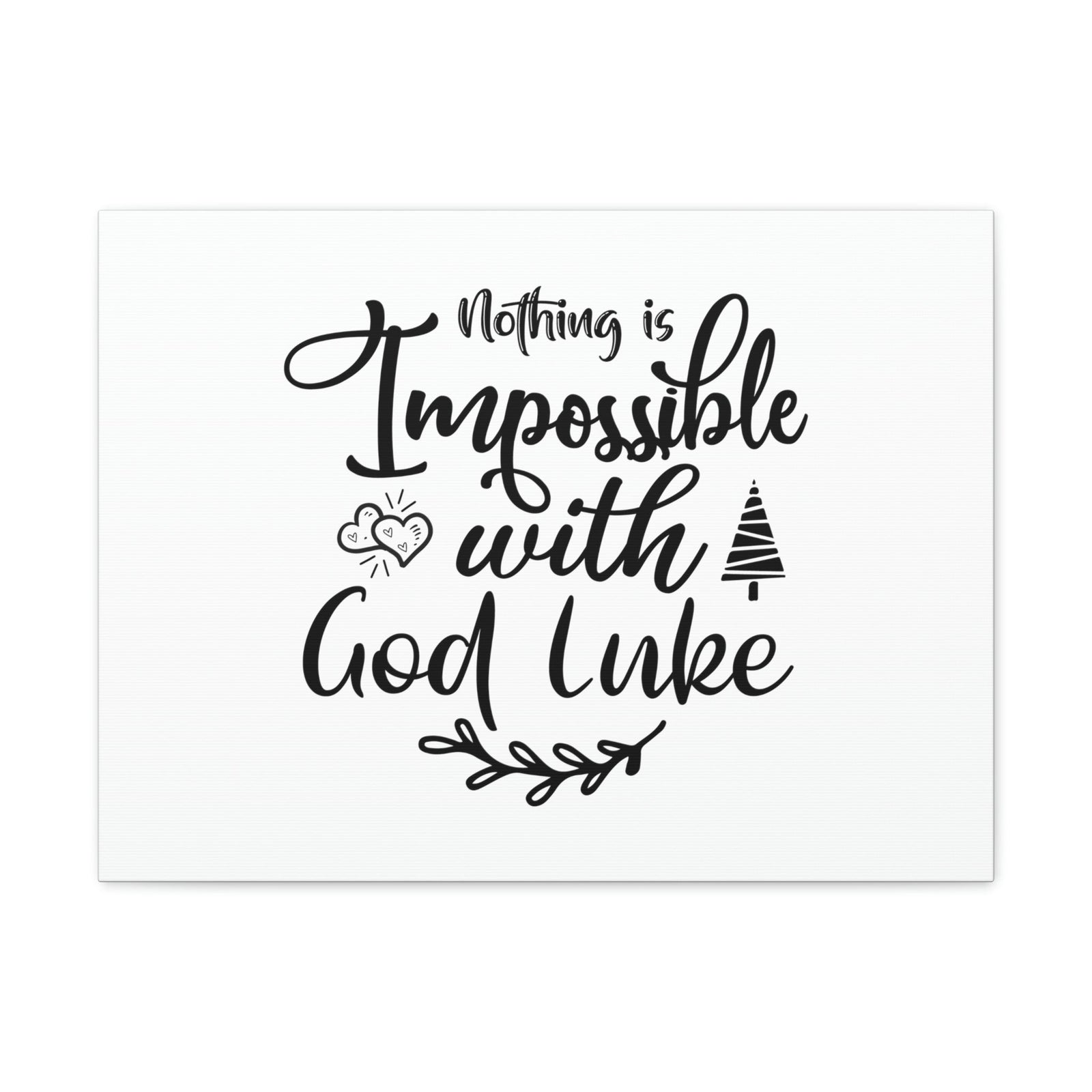 Scripture Walls Nothing Is Impossible With God Luke 1:37 Plain Christian Wall Art Bible Verse Print Ready to Hang Unframed-Express Your Love Gifts