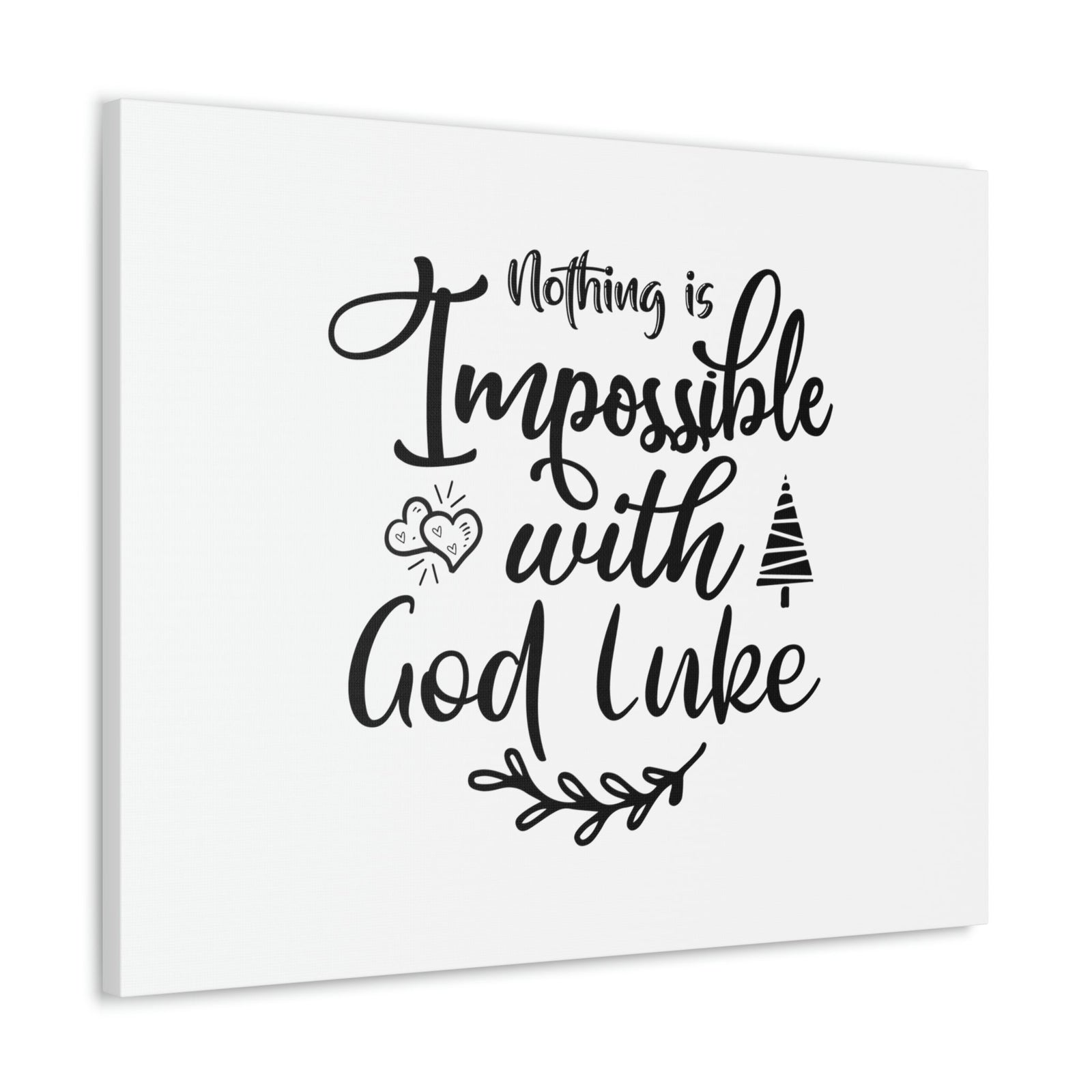 Scripture Walls Nothing Is Impossible With God Luke 1:37 Plain Christian Wall Art Bible Verse Print Ready to Hang Unframed-Express Your Love Gifts