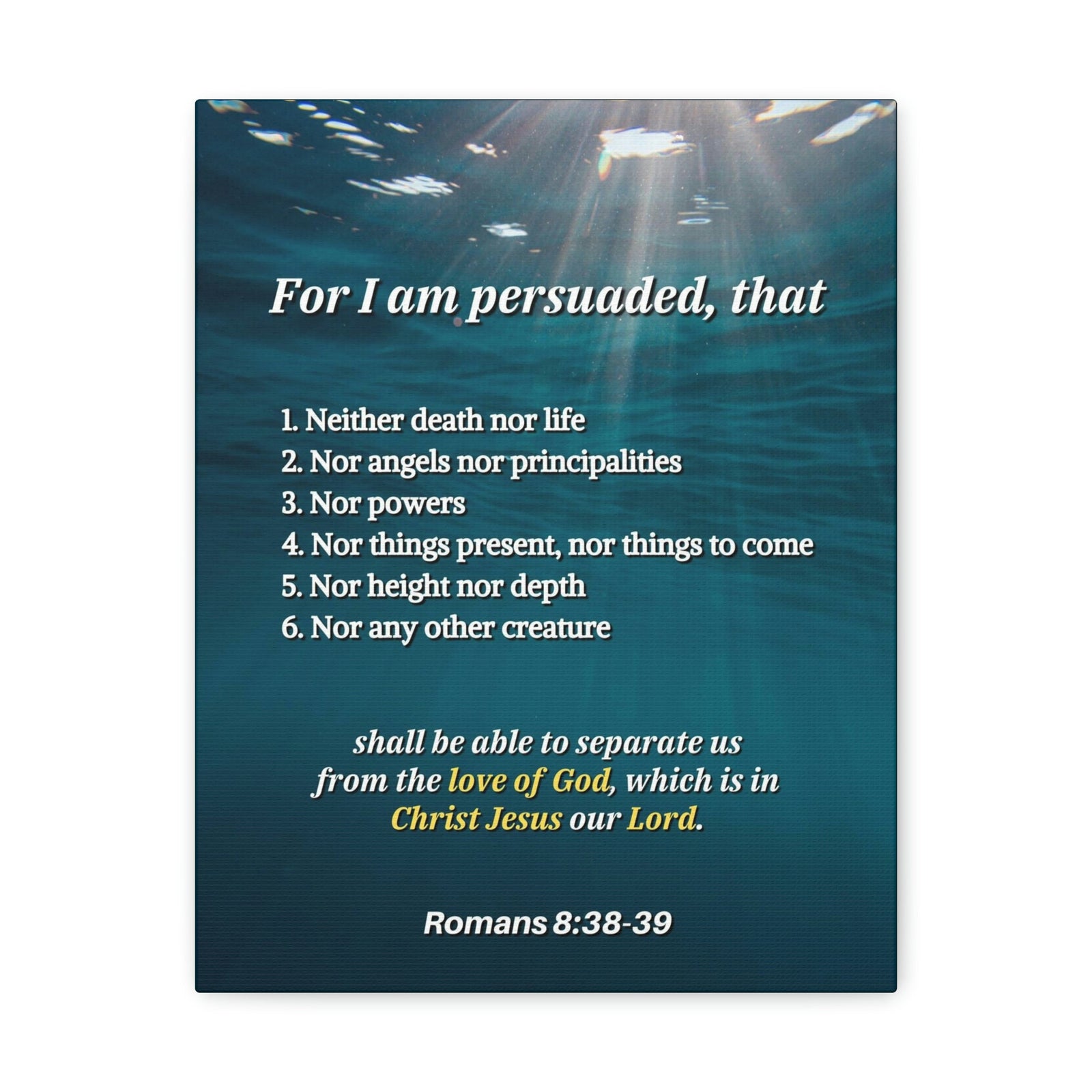 Scripture Walls Nothing Separates Us Love Of God Romans 8:39 Bible Verse Canvas Christian Wall Art Ready to Hang Unframed-Express Your Love Gifts