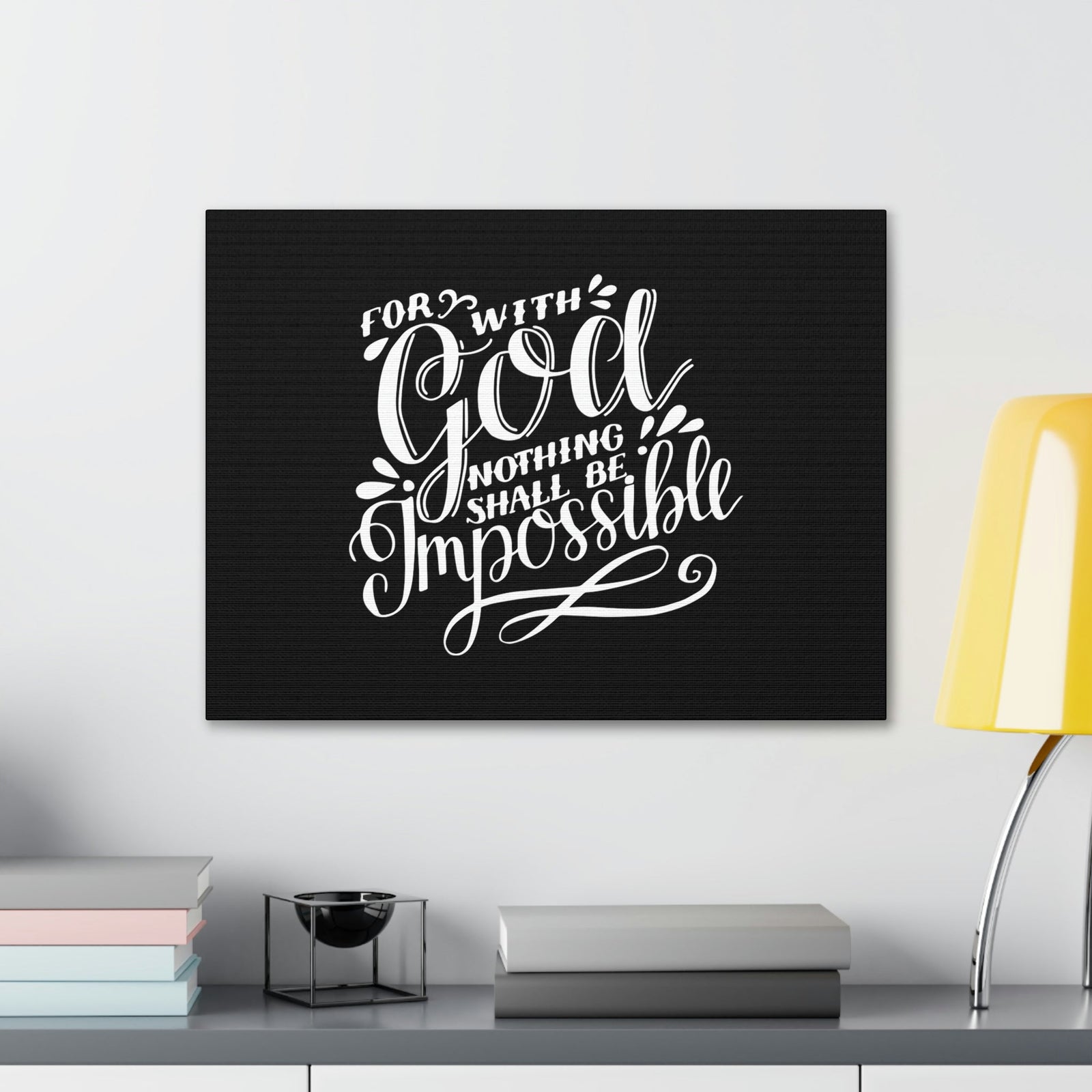 Scripture Walls Nothing Shall Be Impossible Luke 1:37 Calligraphy Christian Wall Art Bible Verse Print Ready to Hang Unframed-Express Your Love Gifts