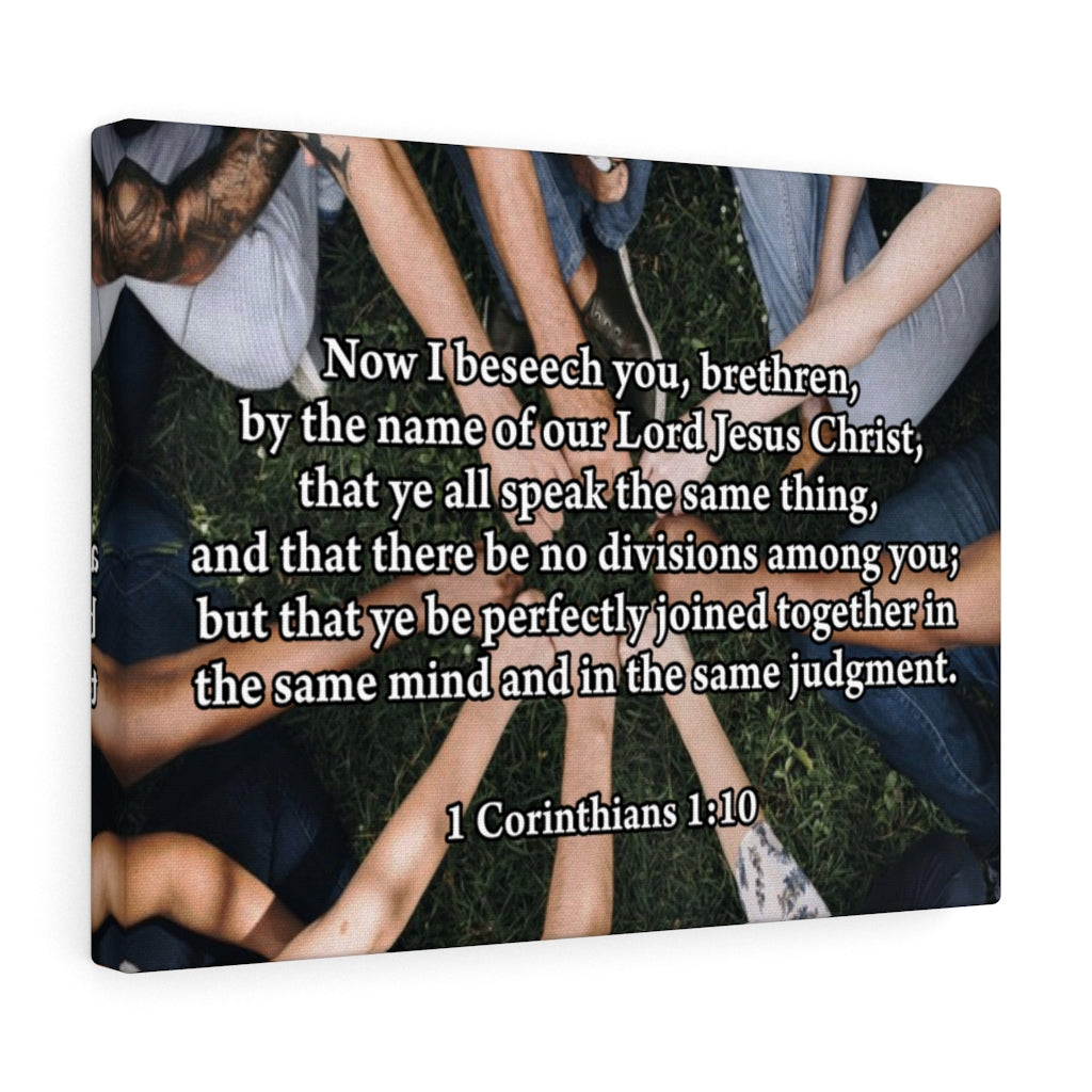 Scripture Walls Now I Beseech You 1 Corinthians 1:10 Bible Verse Canvas Christian Wall Art Ready to Hang Unframed-Express Your Love Gifts