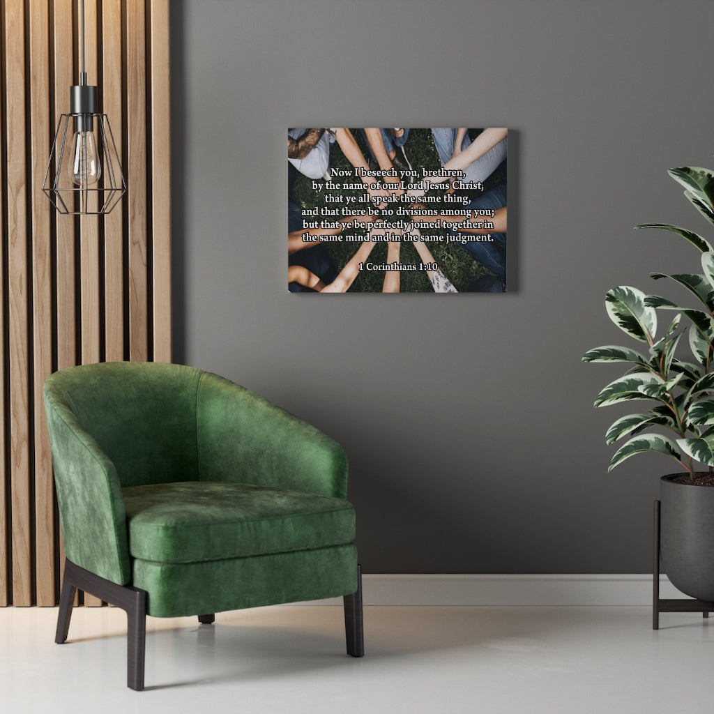 Scripture Walls Now I Beseech You 1 Corinthians 1:10 Bible Verse Canvas Christian Wall Art Ready to Hang Unframed-Express Your Love Gifts