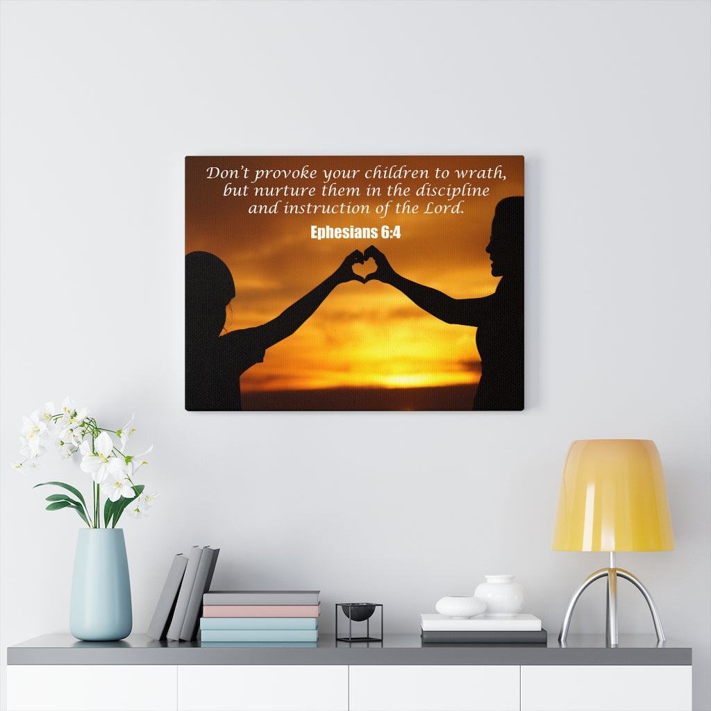 Scripture Walls Nurture and Admonition Ephesians 6:4 Bible Verse Canvas Christian Wall Art Ready to Hang Unframed-Express Your Love Gifts