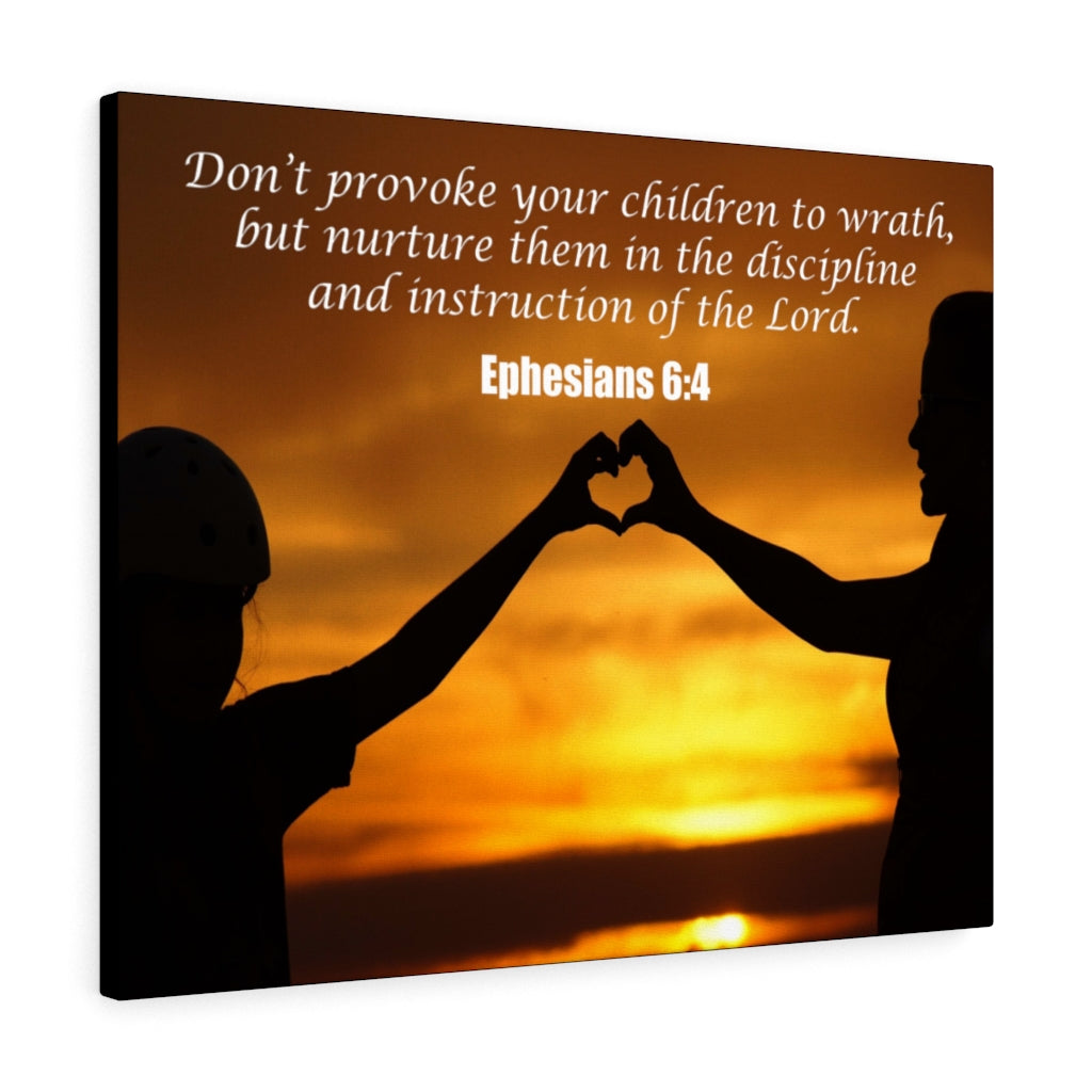 Scripture Walls Nurture and Admonition Ephesians 6:4 Bible Verse Canvas Christian Wall Art Ready to Hang Unframed-Express Your Love Gifts