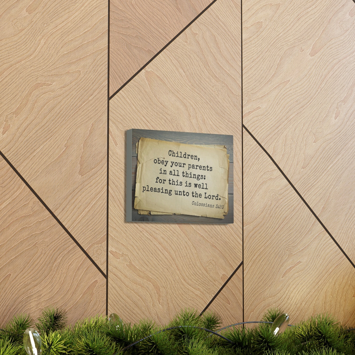 Scripture Walls Obey Your Parents Colossians 3:20 Bible Verse Canvas Christian Wall Art Bible Verse Print Ready To Hang Unframed-Express Your Love Gifts