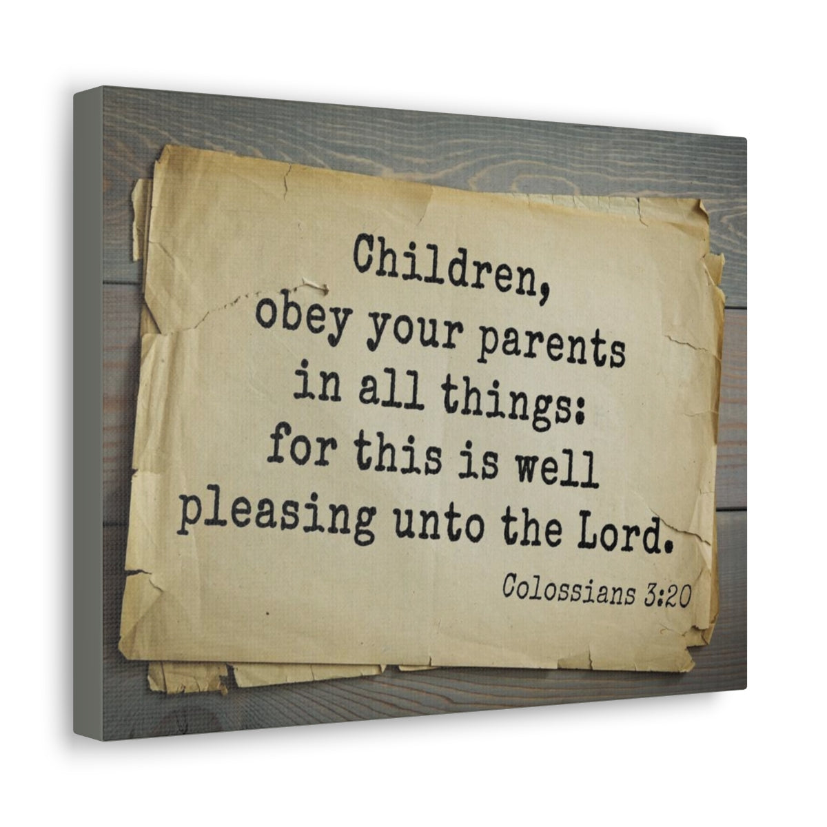 Scripture Walls Obey Your Parents Colossians 3:20 Bible Verse Canvas Christian Wall Art Bible Verse Print Ready To Hang Unframed-Express Your Love Gifts