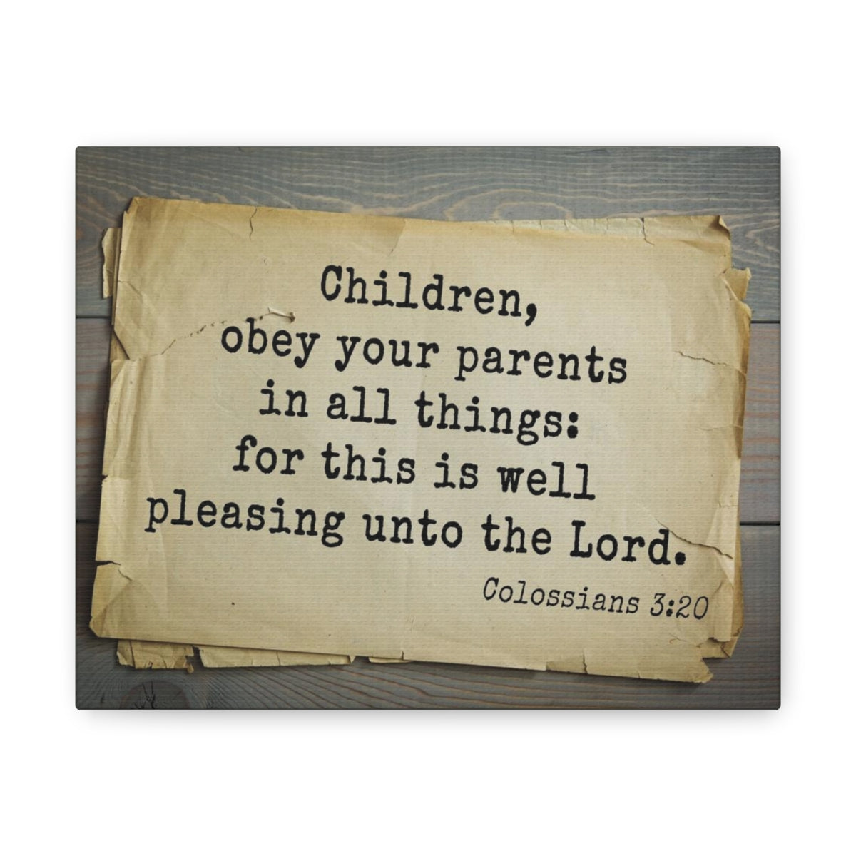 Scripture Walls Obey Your Parents Colossians 3:20 Bible Verse Canvas Christian Wall Art Bible Verse Print Ready To Hang Unframed-Express Your Love Gifts