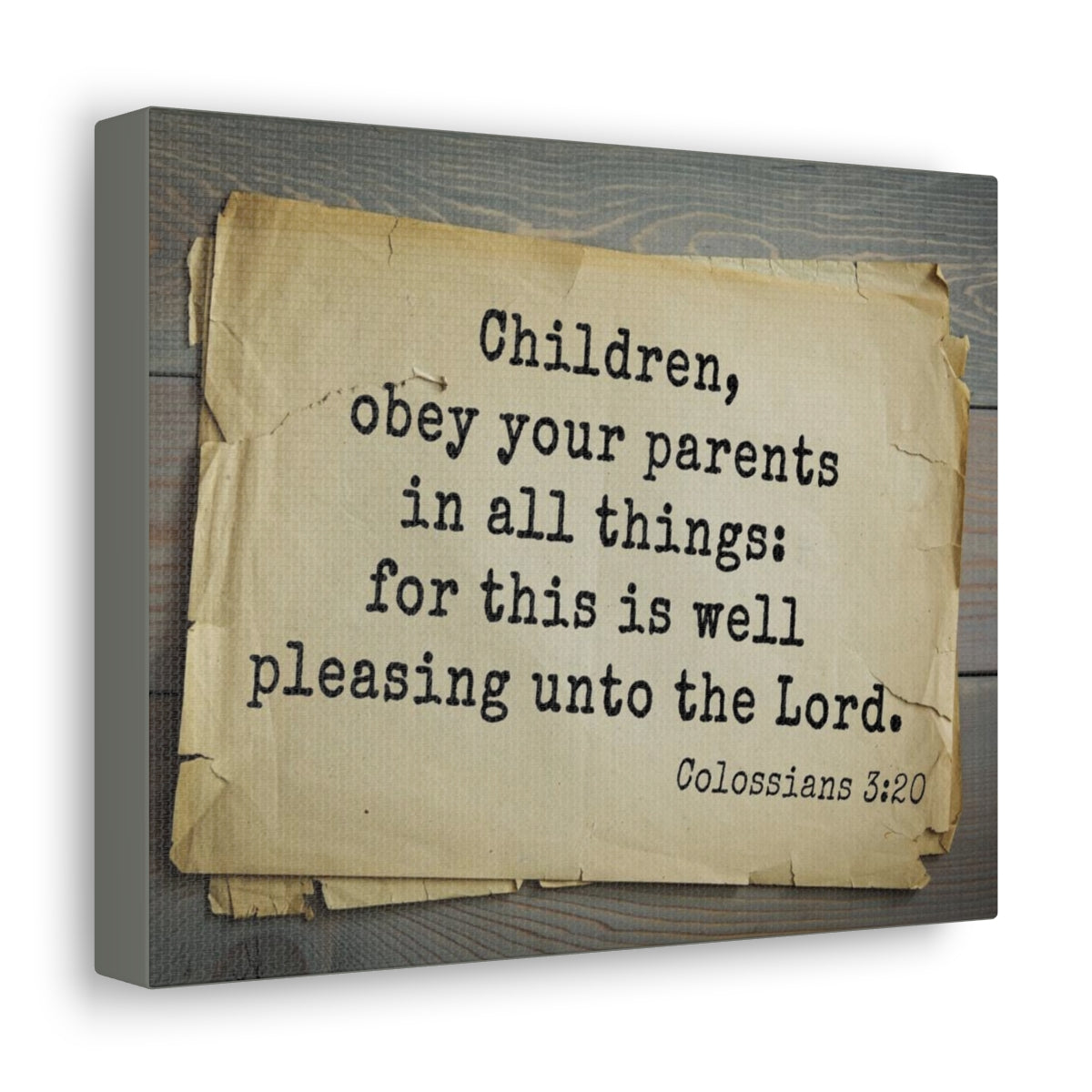Scripture Walls Obey Your Parents Colossians 3:20 Bible Verse Canvas Christian Wall Art Bible Verse Print Ready To Hang Unframed-Express Your Love Gifts