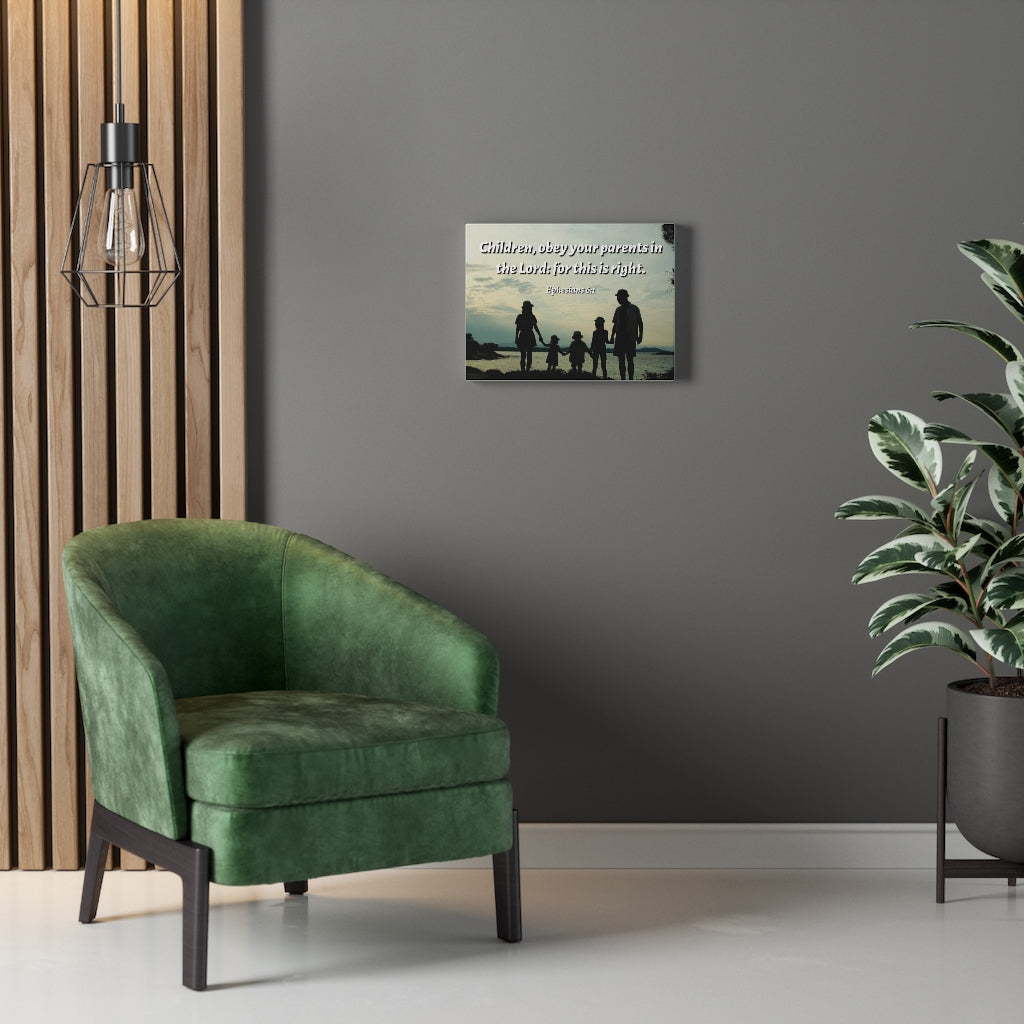 Scripture Walls Obey Your PArents Ephesians 6:1 Bible Verse Canvas Christian Wall Art Ready to Hang Unframed-Express Your Love Gifts