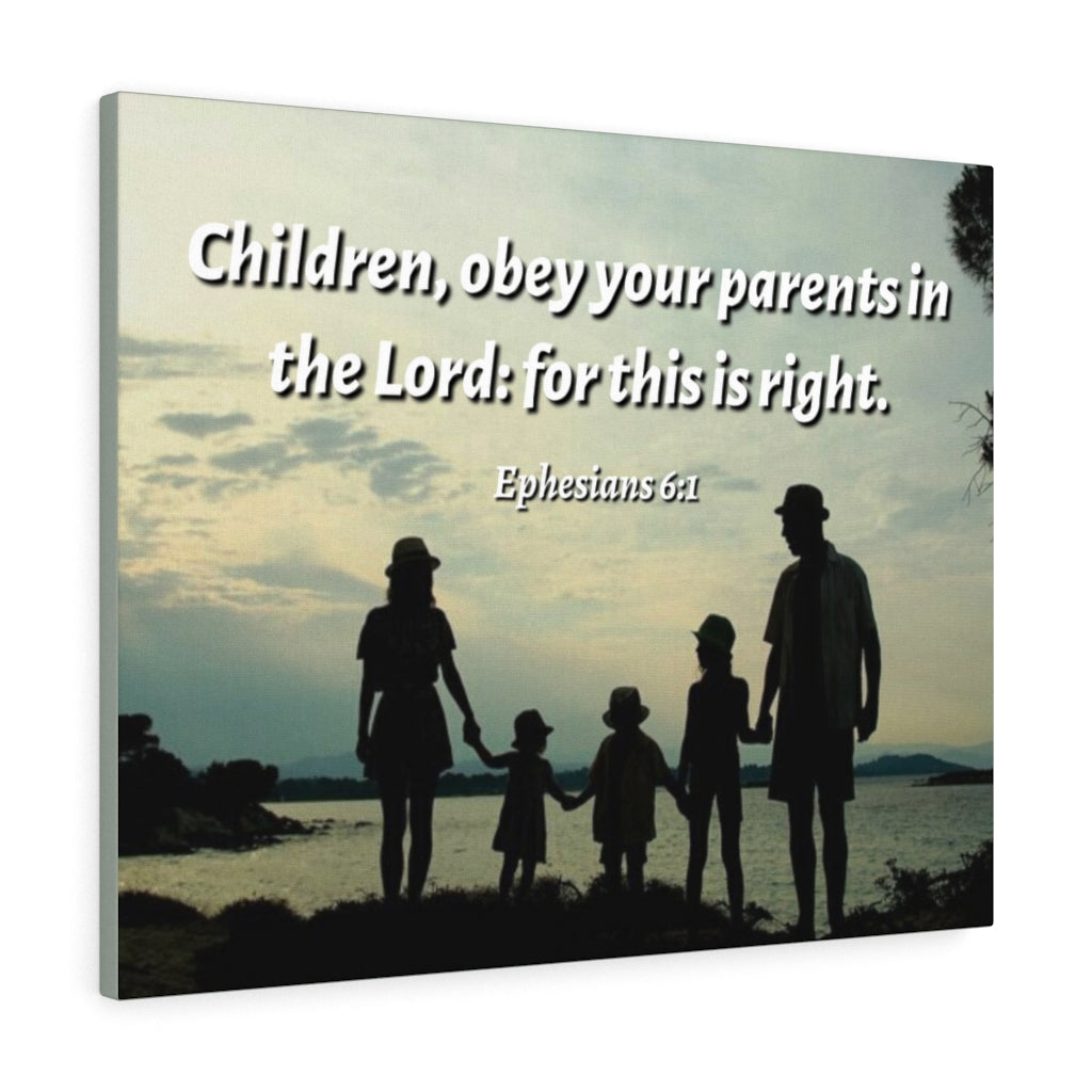 Scripture Walls Obey Your PArents Ephesians 6:1 Bible Verse Canvas Christian Wall Art Ready to Hang Unframed-Express Your Love Gifts