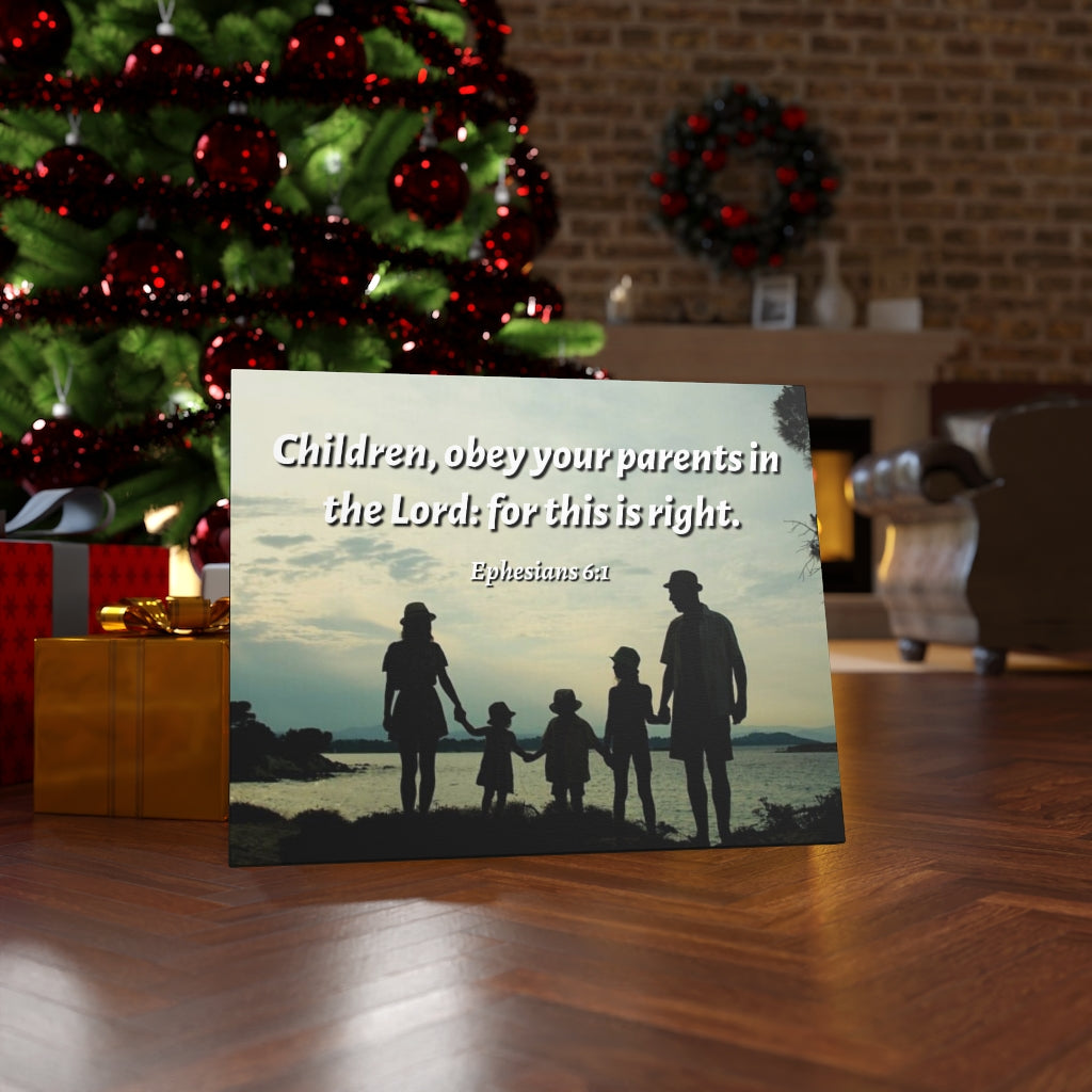 Scripture Walls Obey Your PArents Ephesians 6:1 Bible Verse Canvas Christian Wall Art Ready to Hang Unframed-Express Your Love Gifts